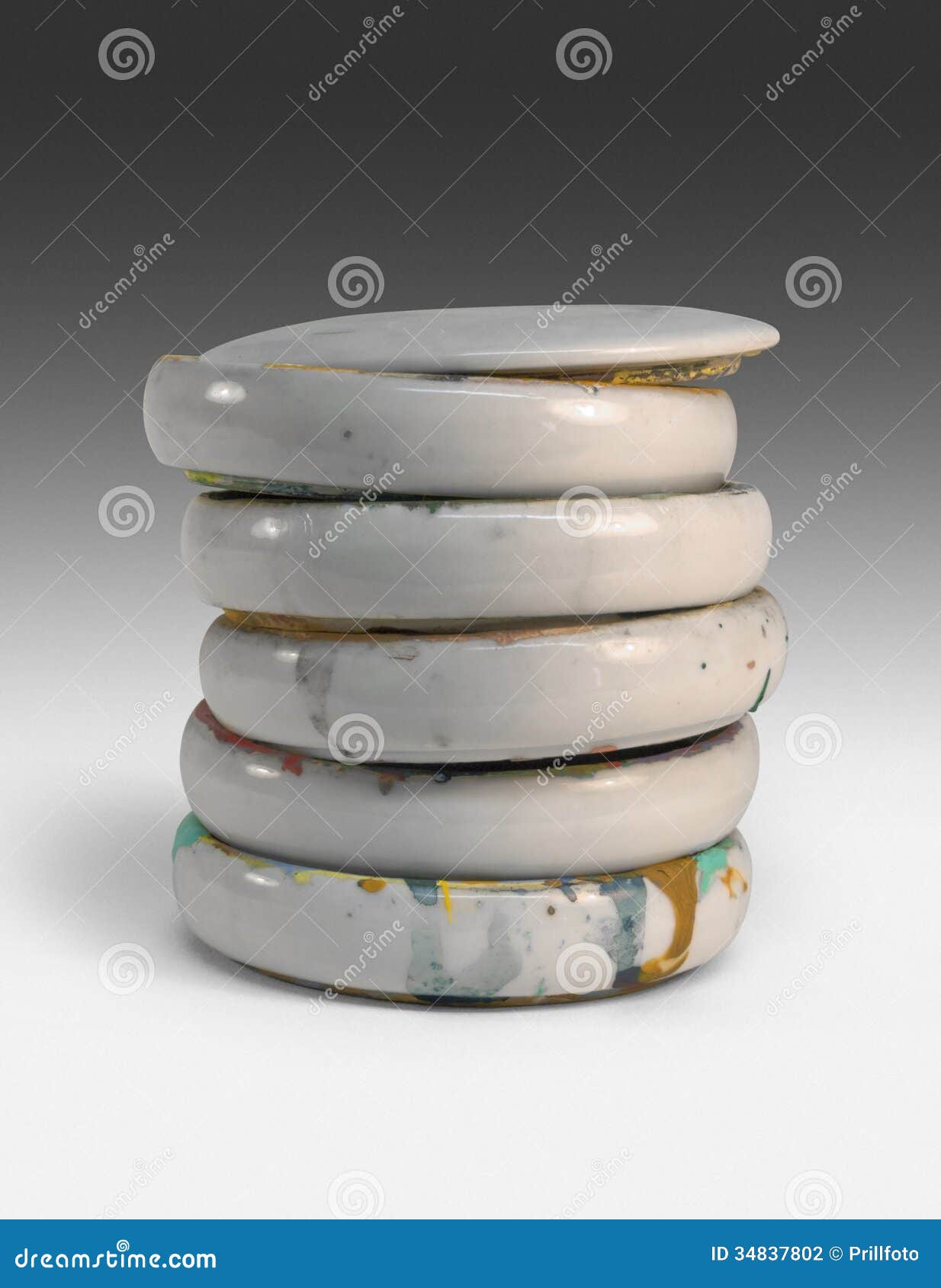 Paint mixing bowls stock photo. Image of glossy, supplies 34837802