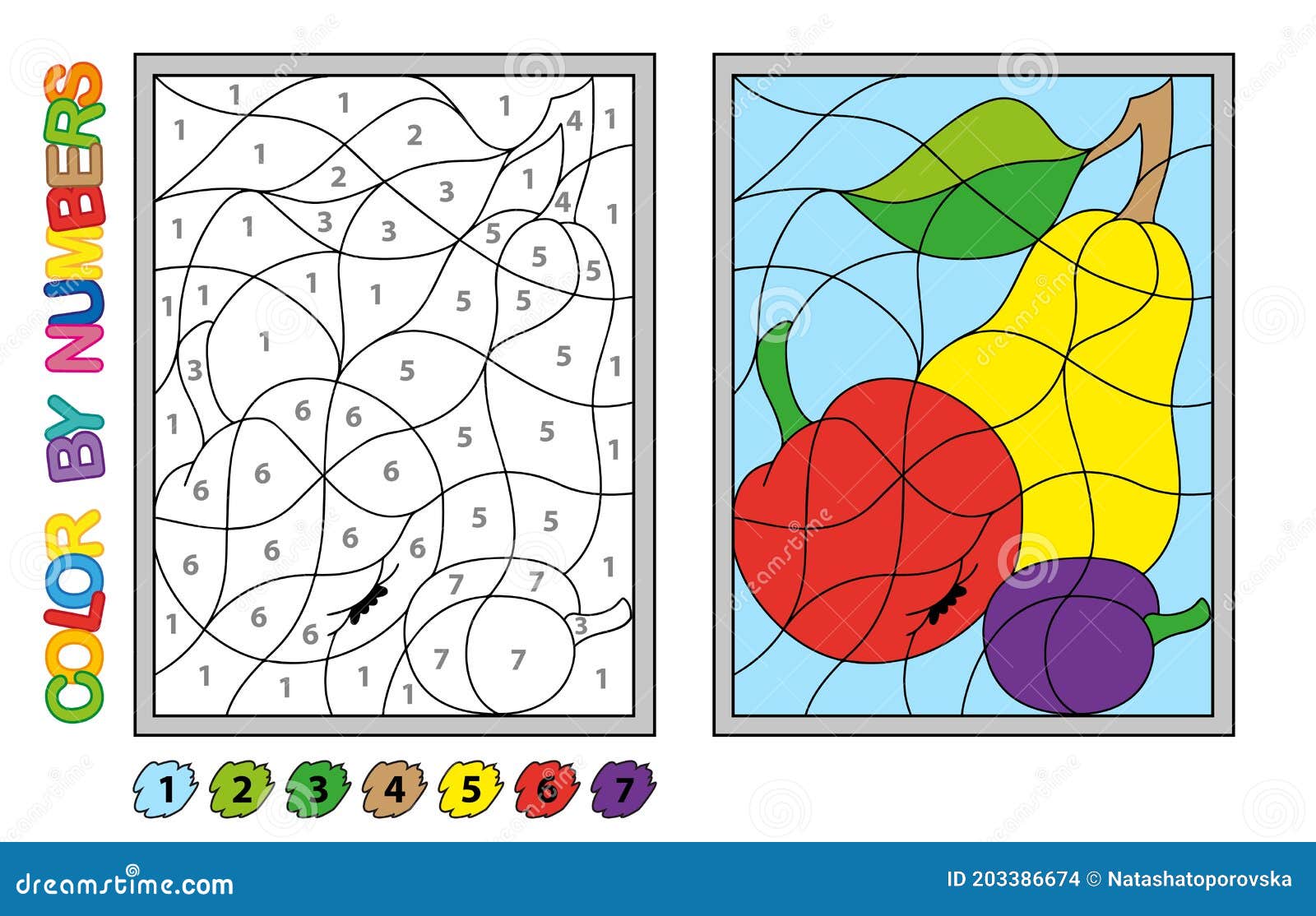 We Paint by Numbers. Puzzle Game for Children Education. Numbers