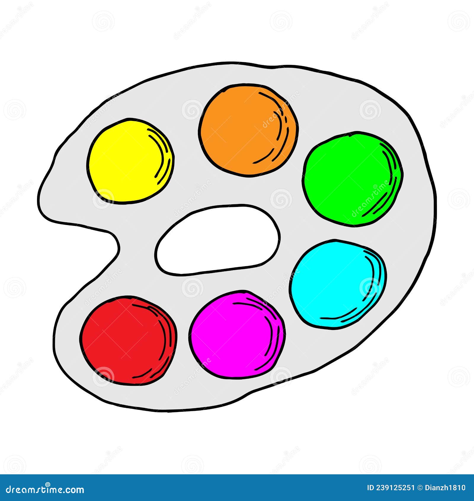 Paint Palette Doodle Color Trend Illustration Vector Stock Vector
