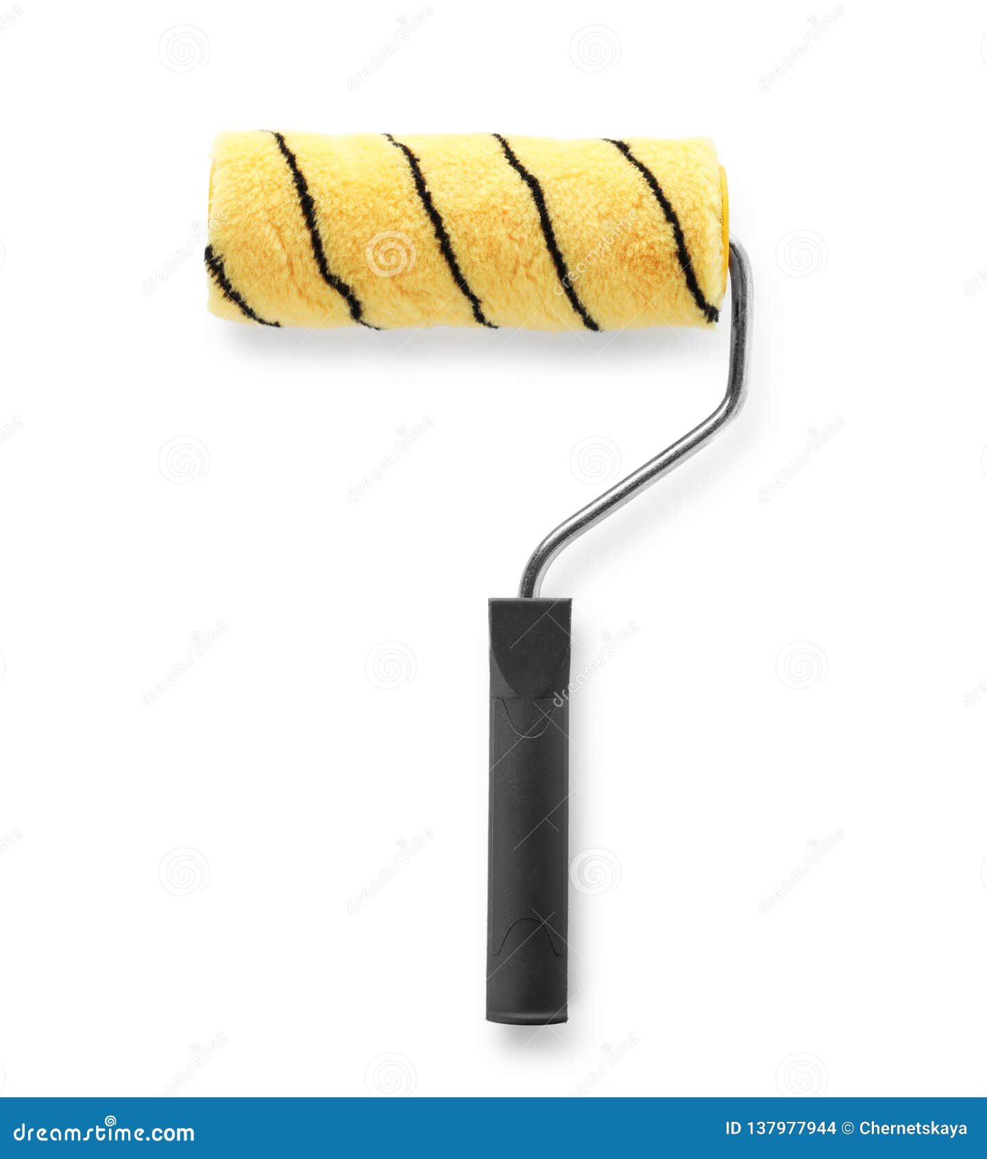 Paint Roller Brush with Black Handle on White Stock Photo Image of