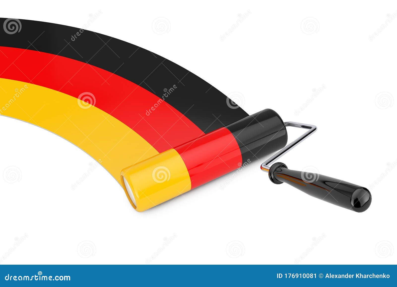 Paint Roller Brush with Germany Flag. 3d Rendering Stock Illustration