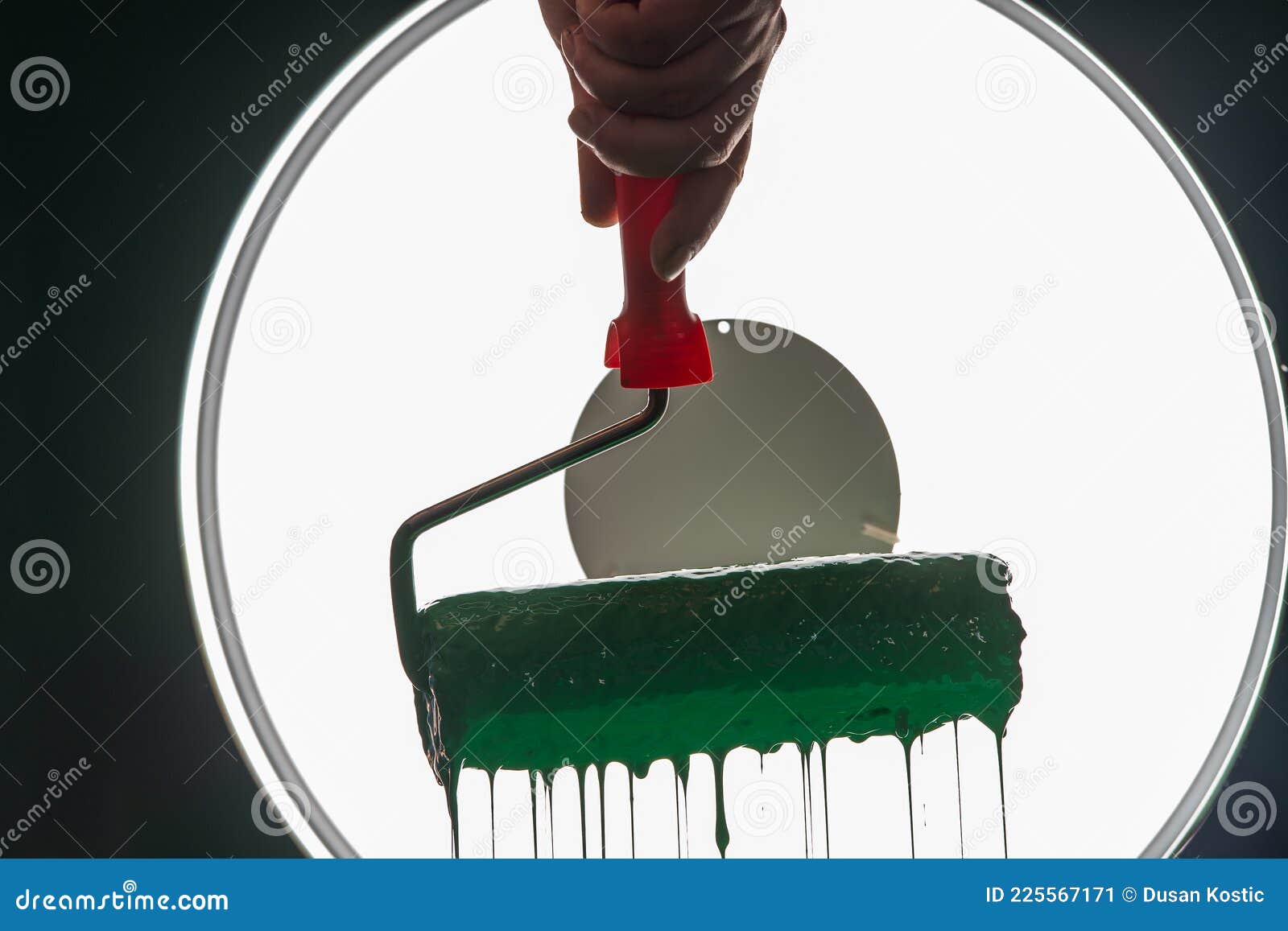 Paint Roller on a Bucket with Paint Stock Image Image of tools
