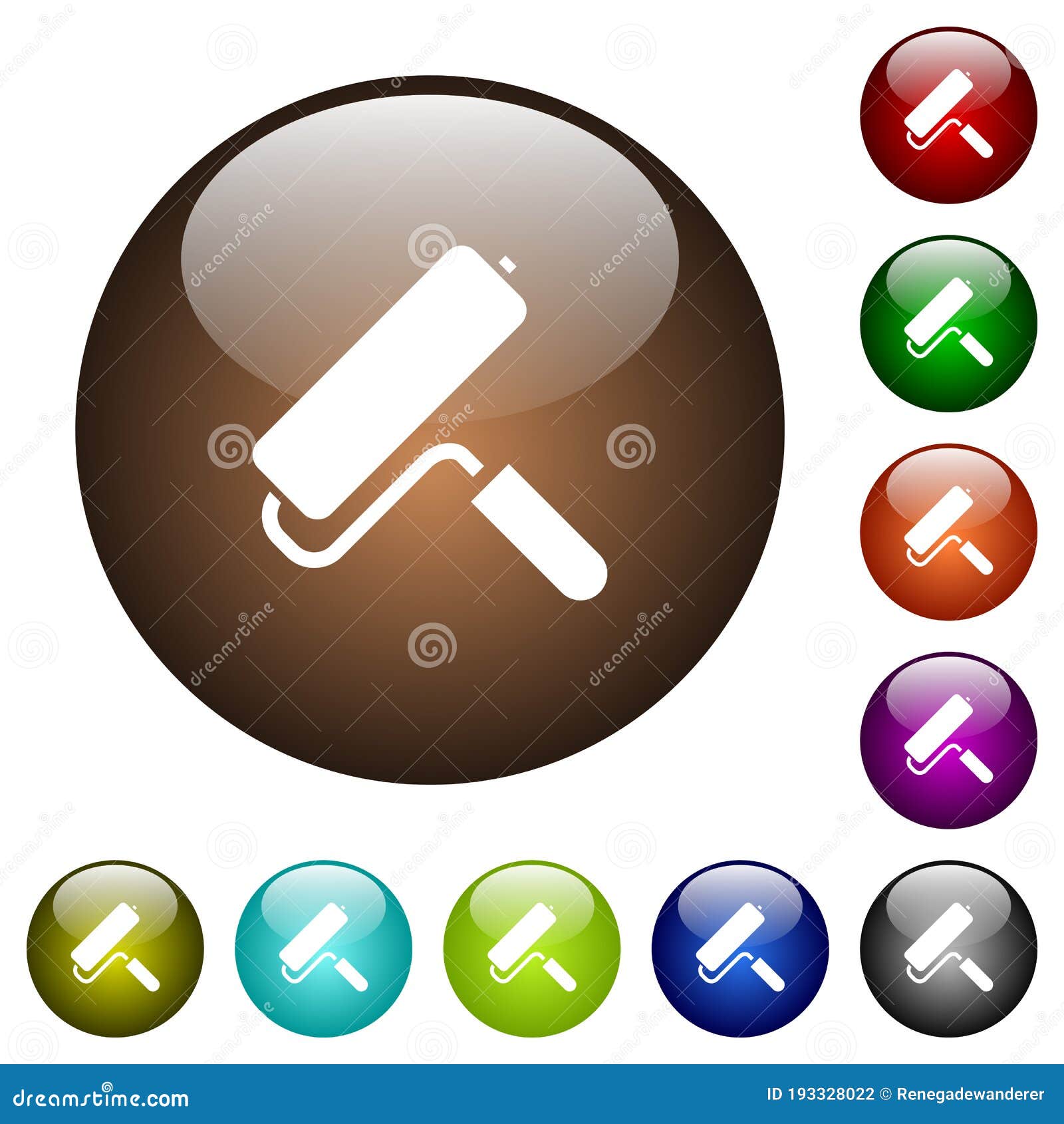 Paint Roller Color Glass Buttons Stock Vector Illustration of glassy