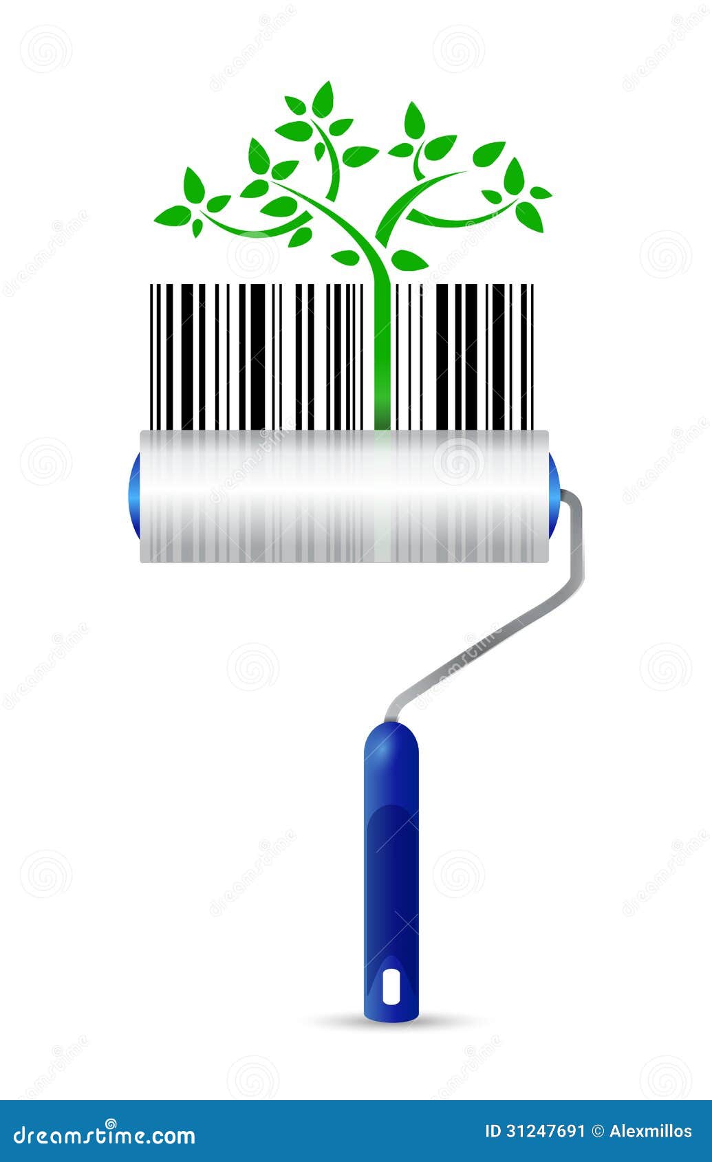 paint roller and eco upc bar code 