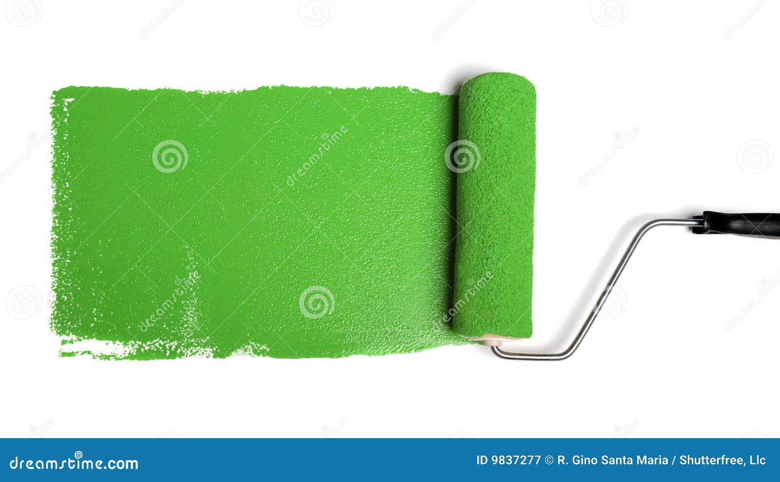 paint roller with green paint