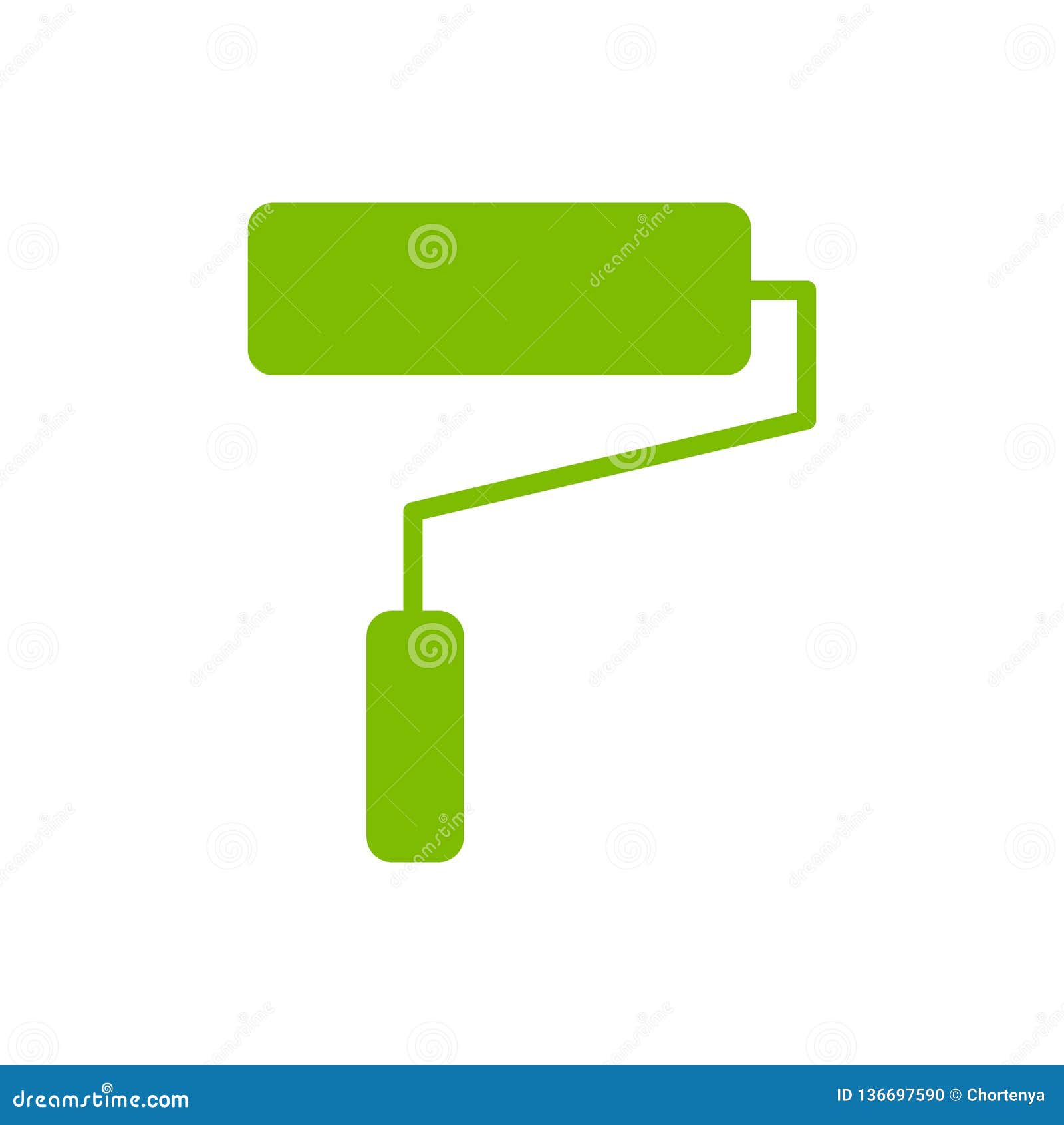 Paint Roller Icon. Flat Vector Illustration. EPS10. Green Icon. Stock Vector Illustration of
