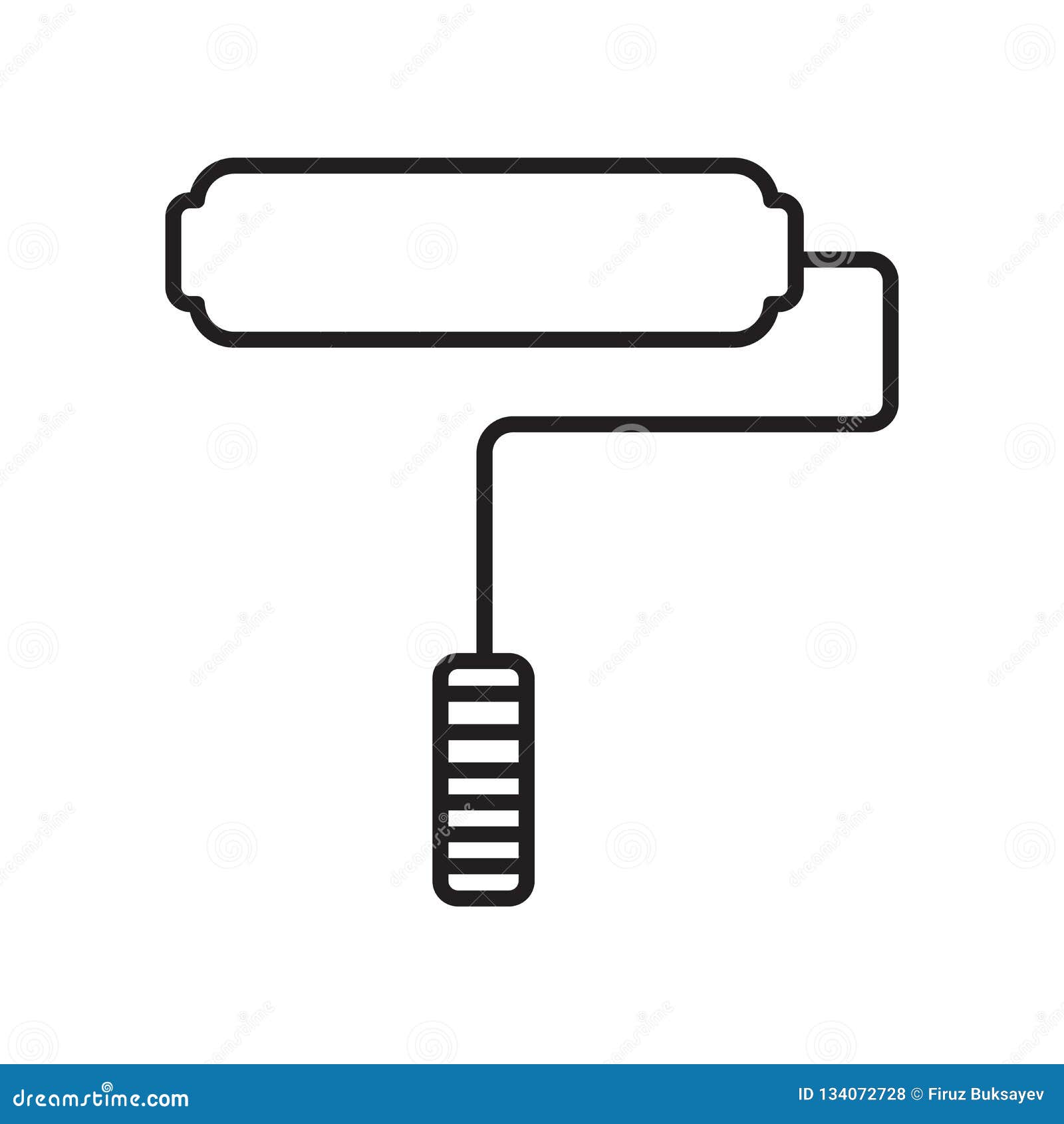 Paint Roller Icon Vector Isolated on White Background, Paint Roller Sign ,  Sign and Symbols in Thin Linear Outline Style Stock Vector - Illustration  of paint, isolated: 134072728, image size:1600x1690