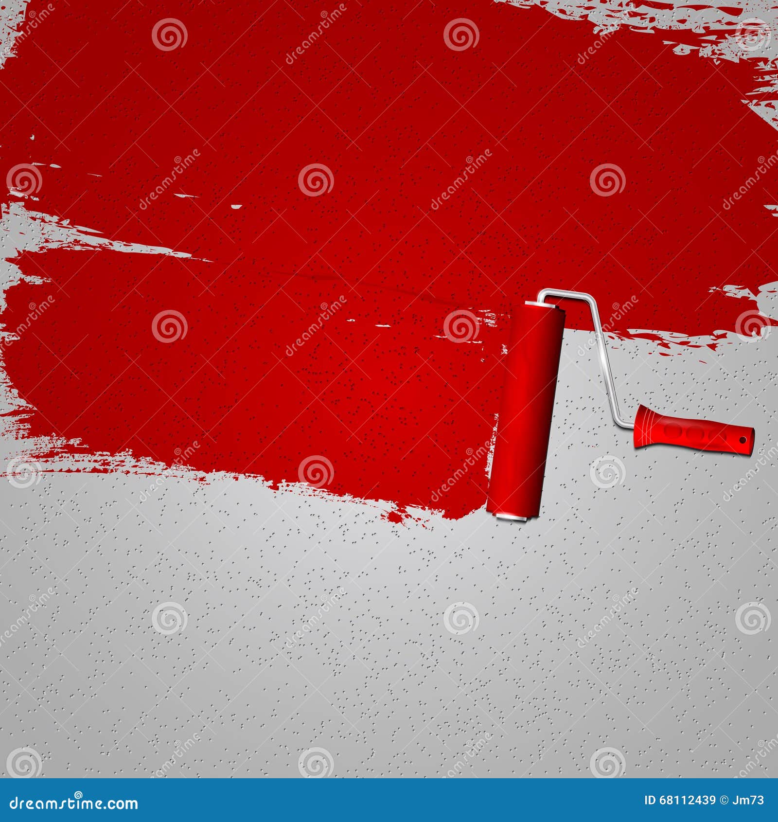 Paint Roller Painting the Walls Red Stock Image Image of indoor