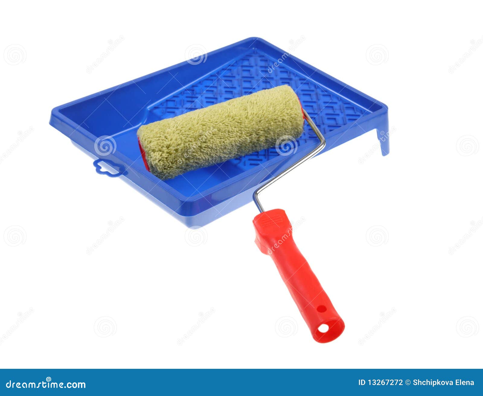 Paint Roller with Plastic Handle Stock Photo Image of hand, cylinder 13267272