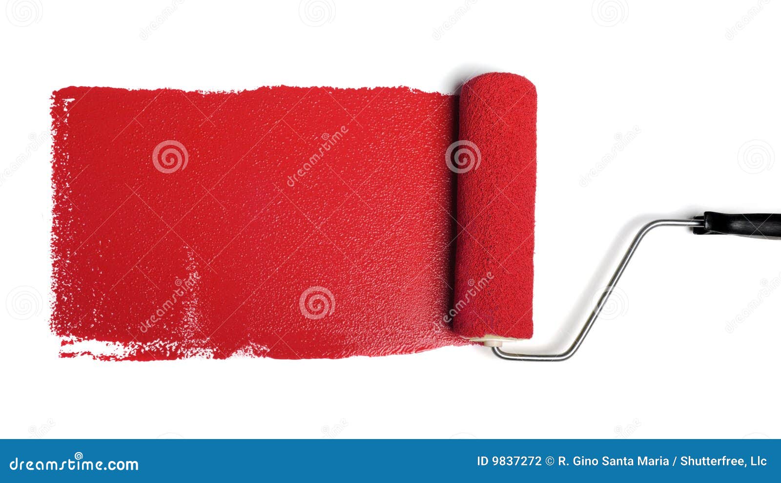 Paint Roller with Red Paint Stock Photo Image of wire, brushing 9837272