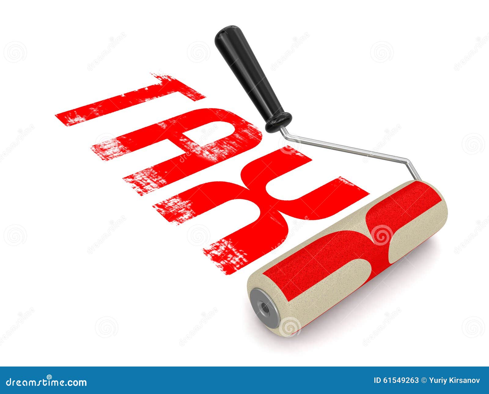 Paint Roller with Tax (clipping Path Included) Stock Illustration