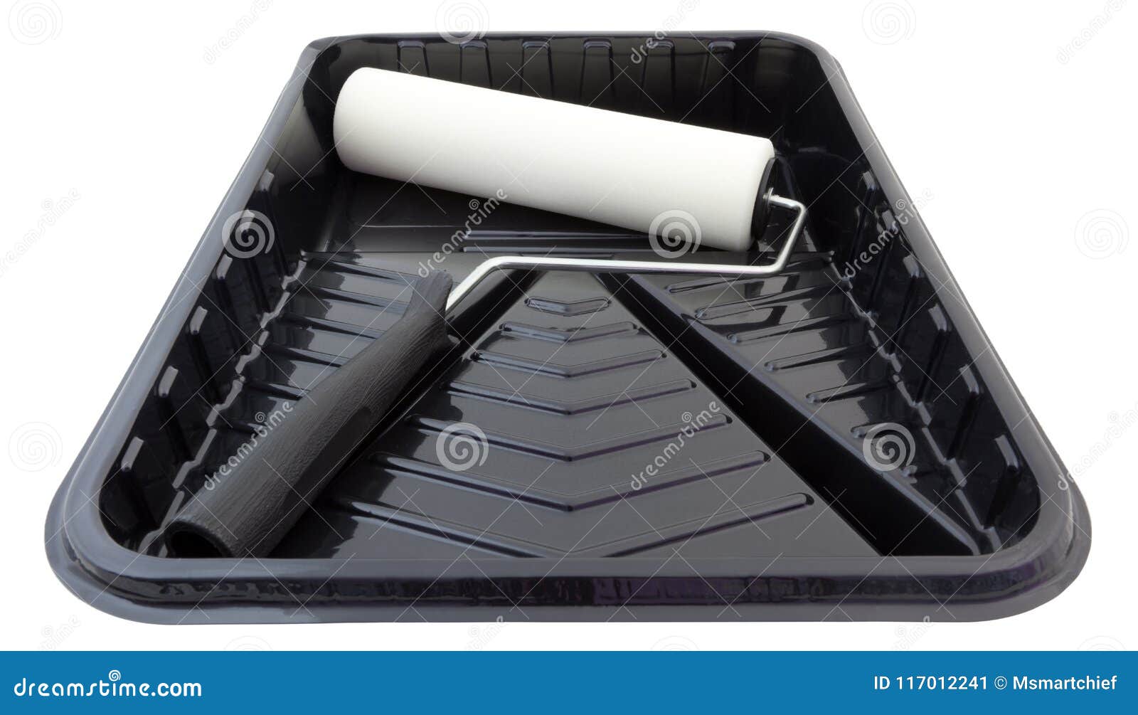 Paint Roller and Tray stock image. Image of roller, black 117012241