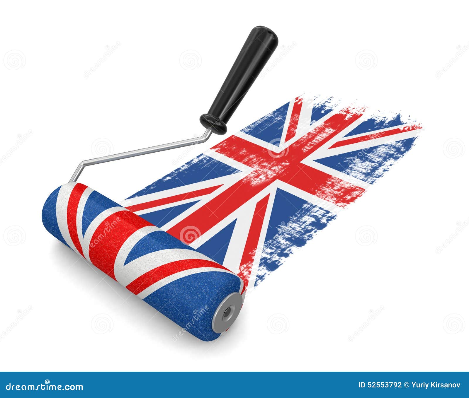 Paint Roller with UK Flag (clipping Path Included) Stock Illustration