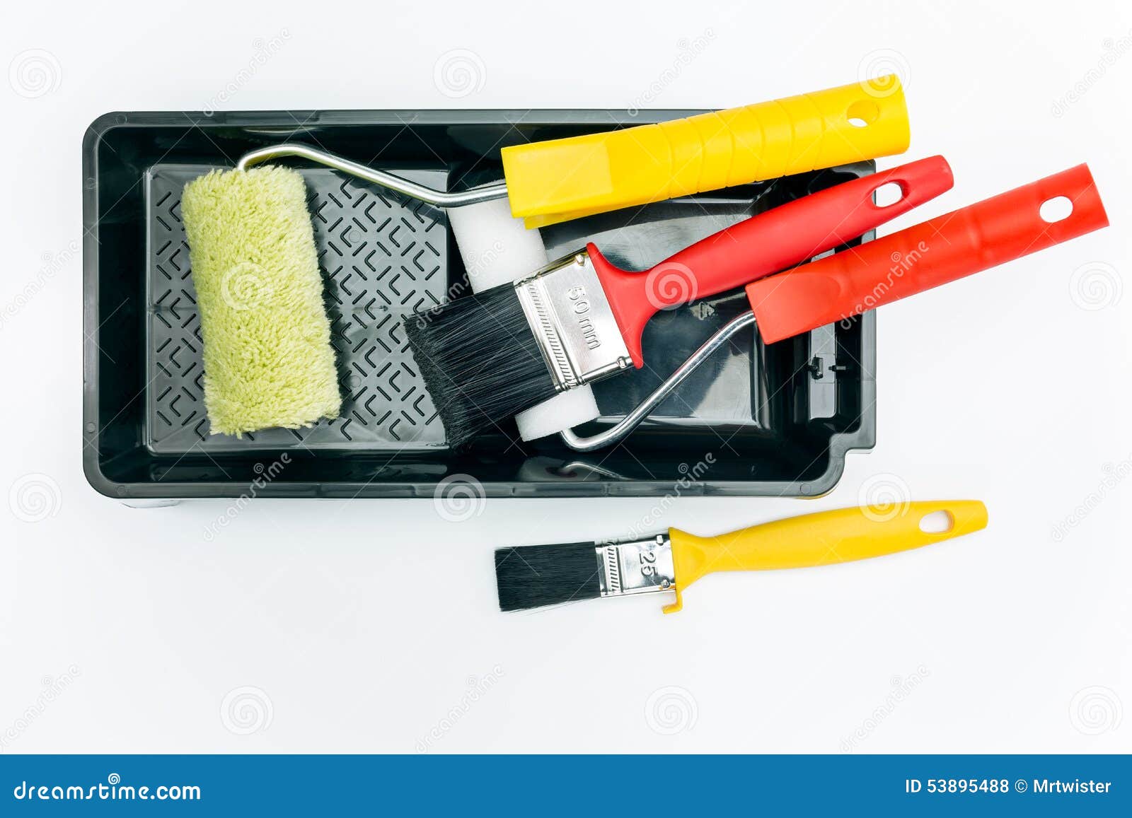 Paint Rollers and Brushes with Tray Stock Photo Image of equipment