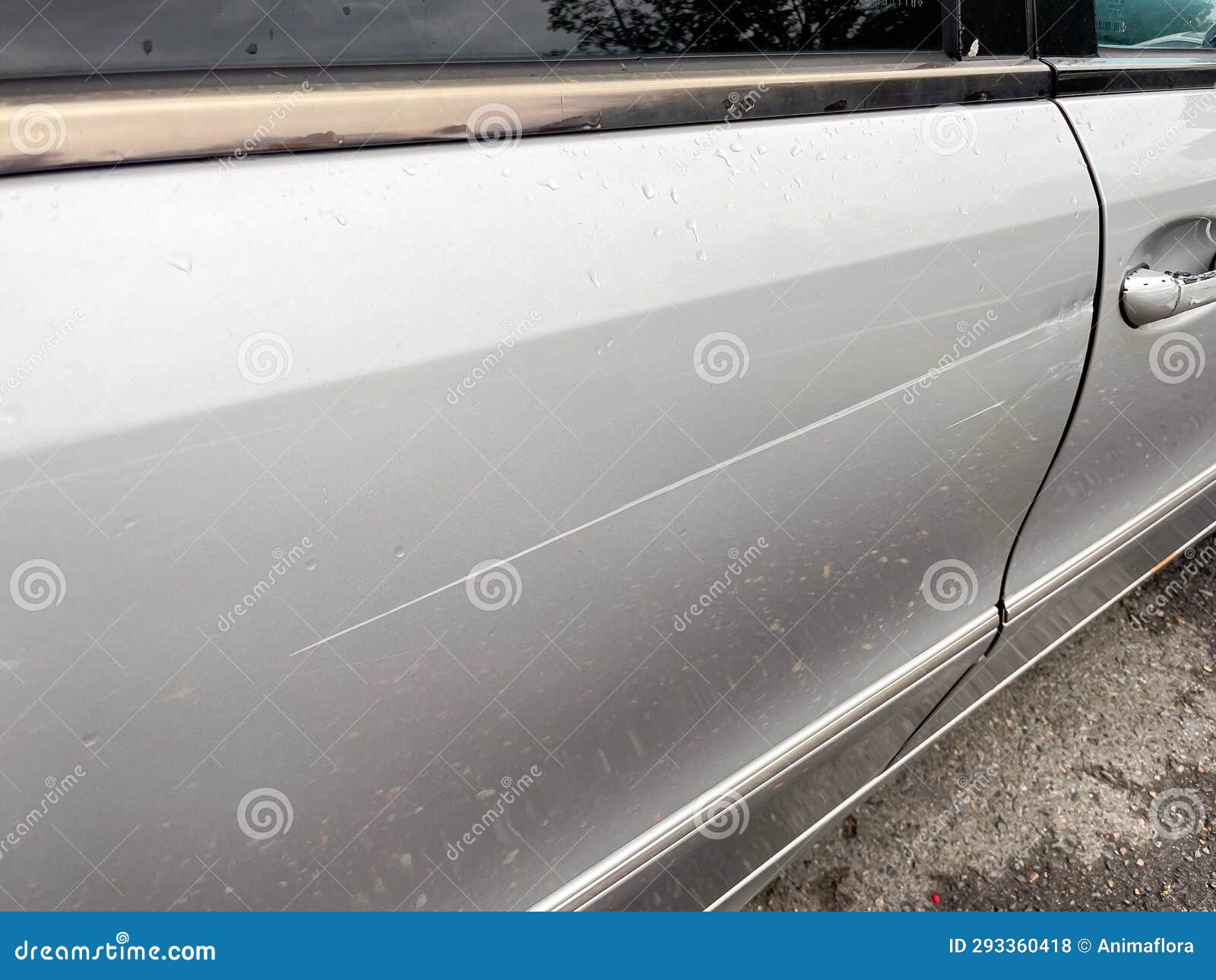 Paint Scratches on a Car Door Stock Photo Image of thread, breakdown