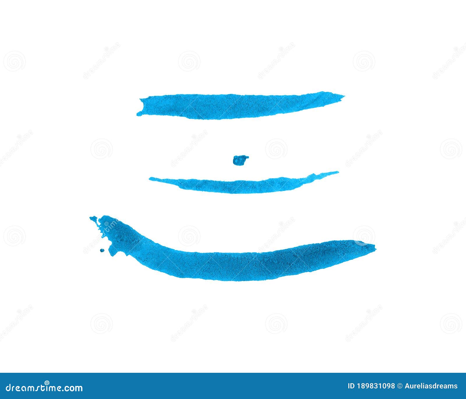 Paint Smear in Blue Color Isolated on White Background. Abstract ...