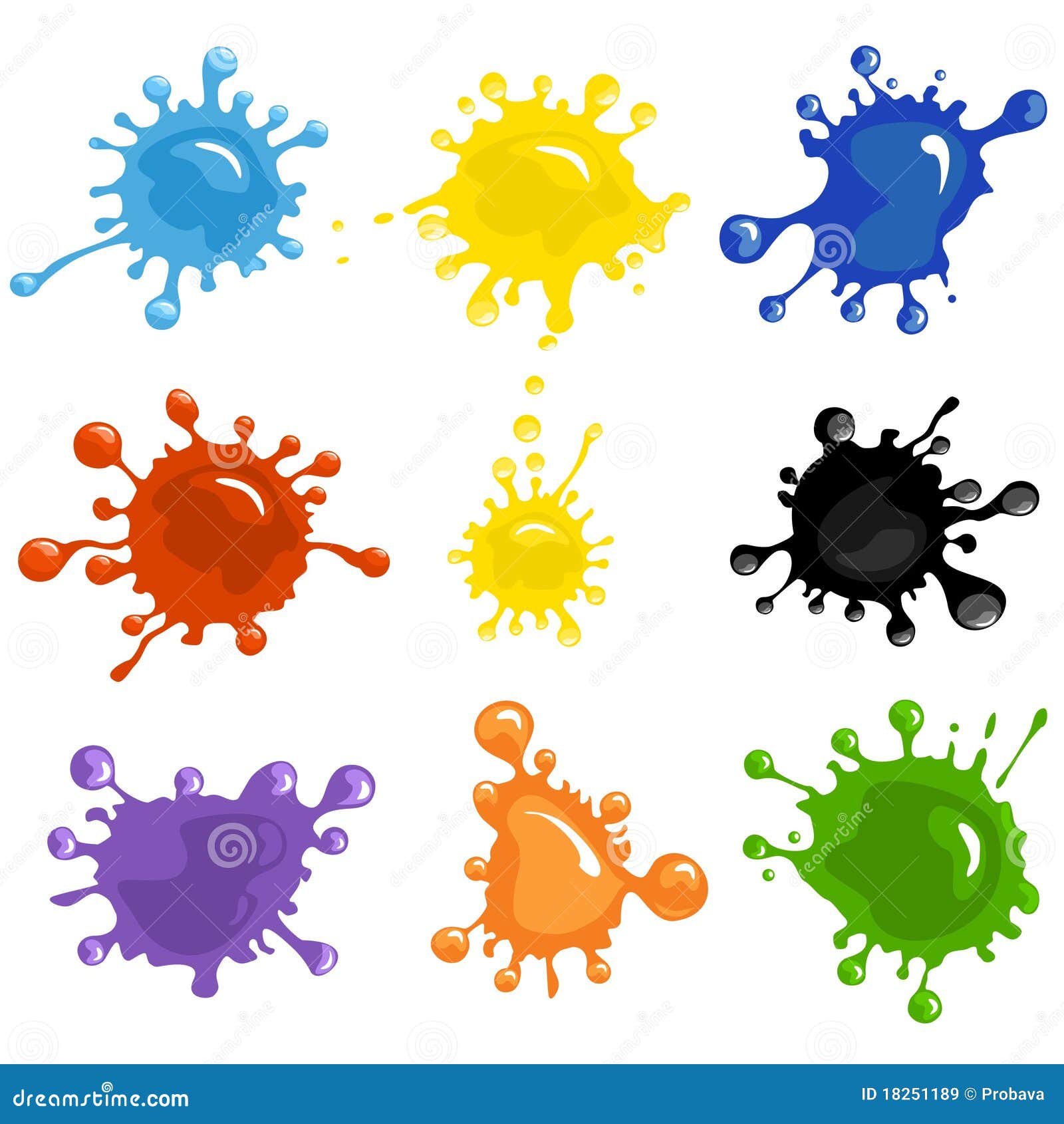 Paint splashes stock vector. Illustration of vivid, paint - 18251189