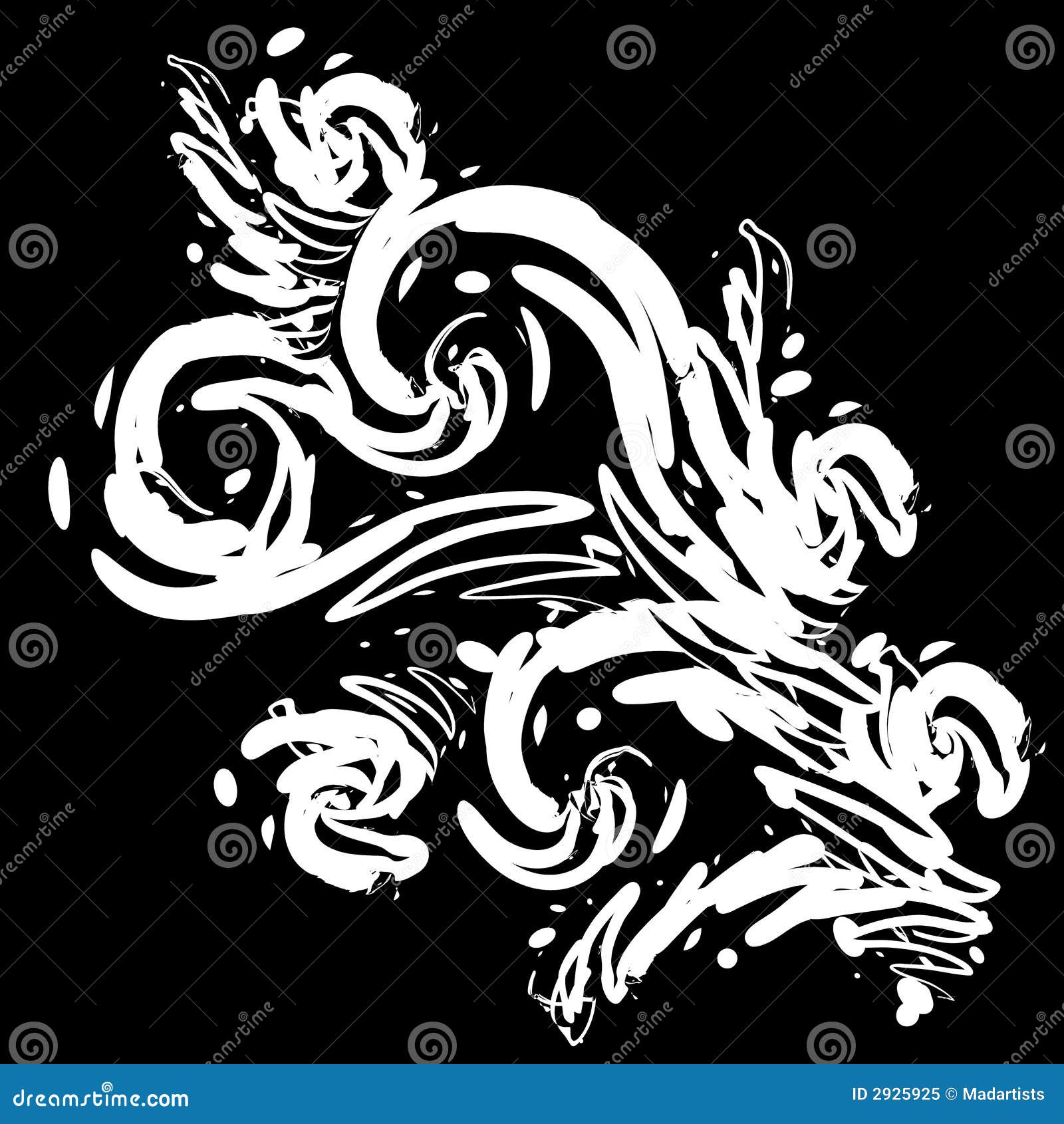 Paint Splatter Art On Black Stock Image 2925925