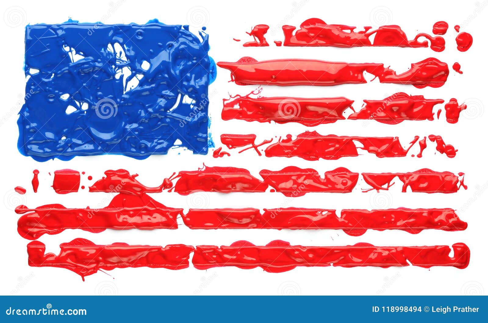 Paint Splatter In The Shape Of American Flag Stock Photography