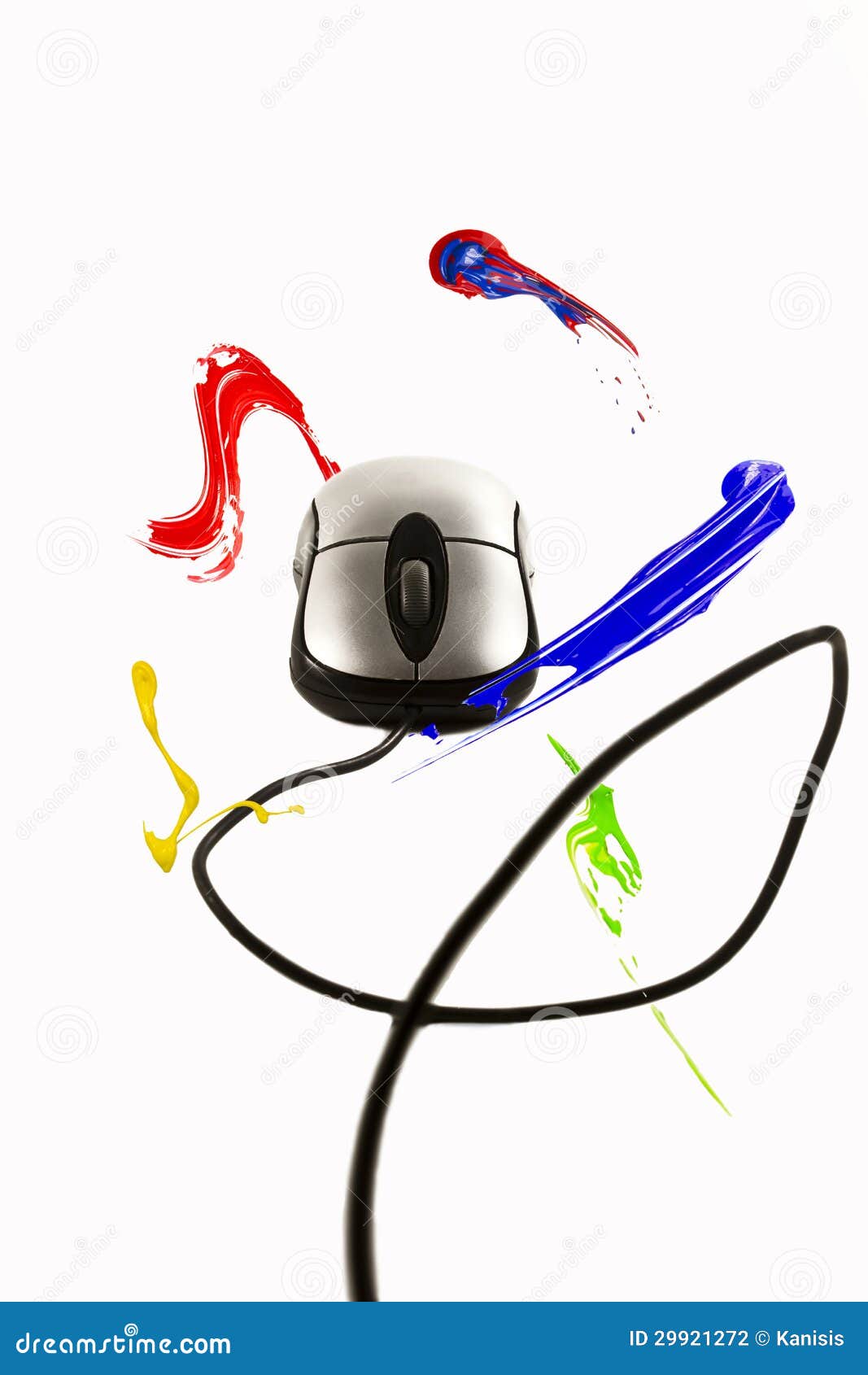 paint strokes circulating the computer mouse