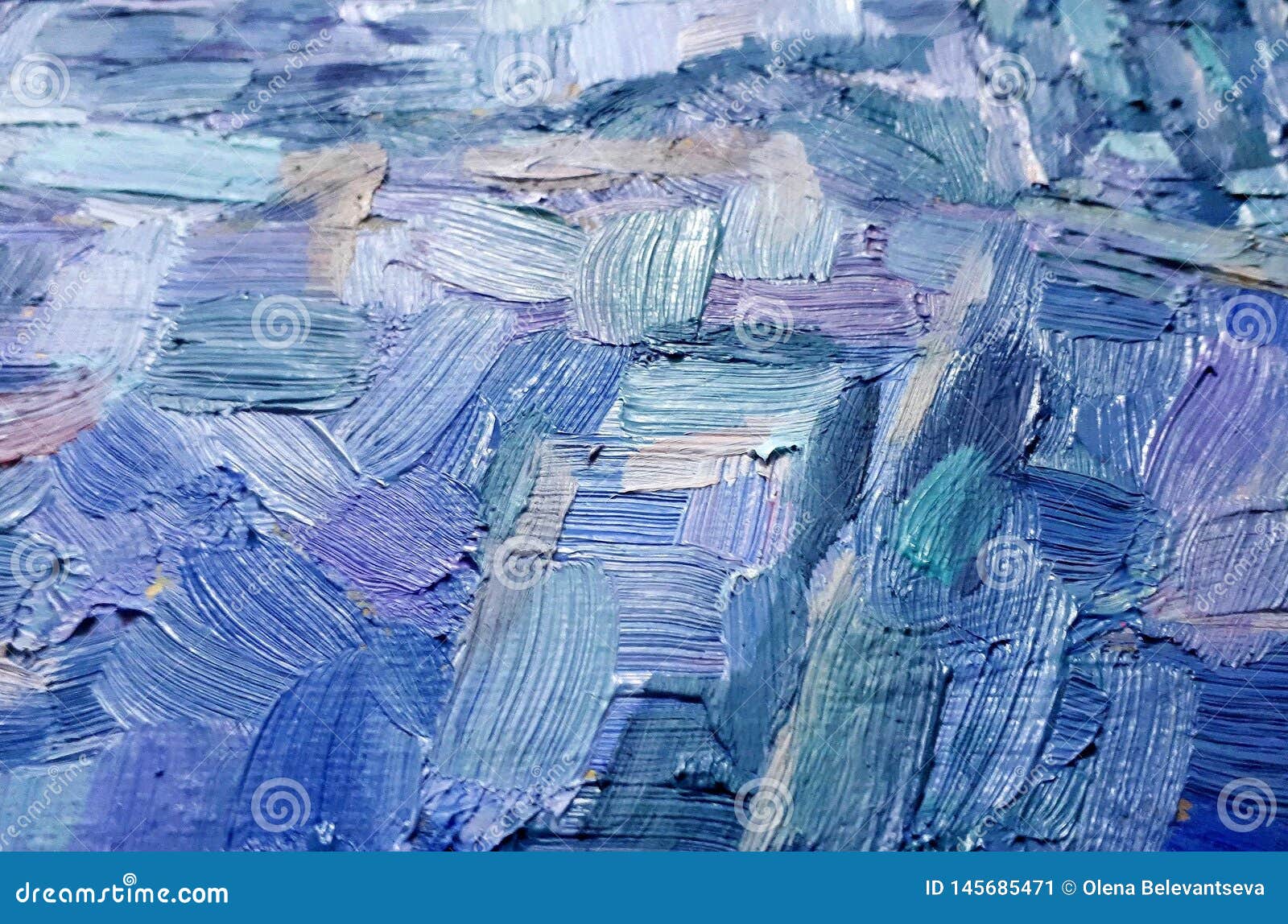 Paint Strokes and Texture of Oil Paint on Canvas, Background of Multi