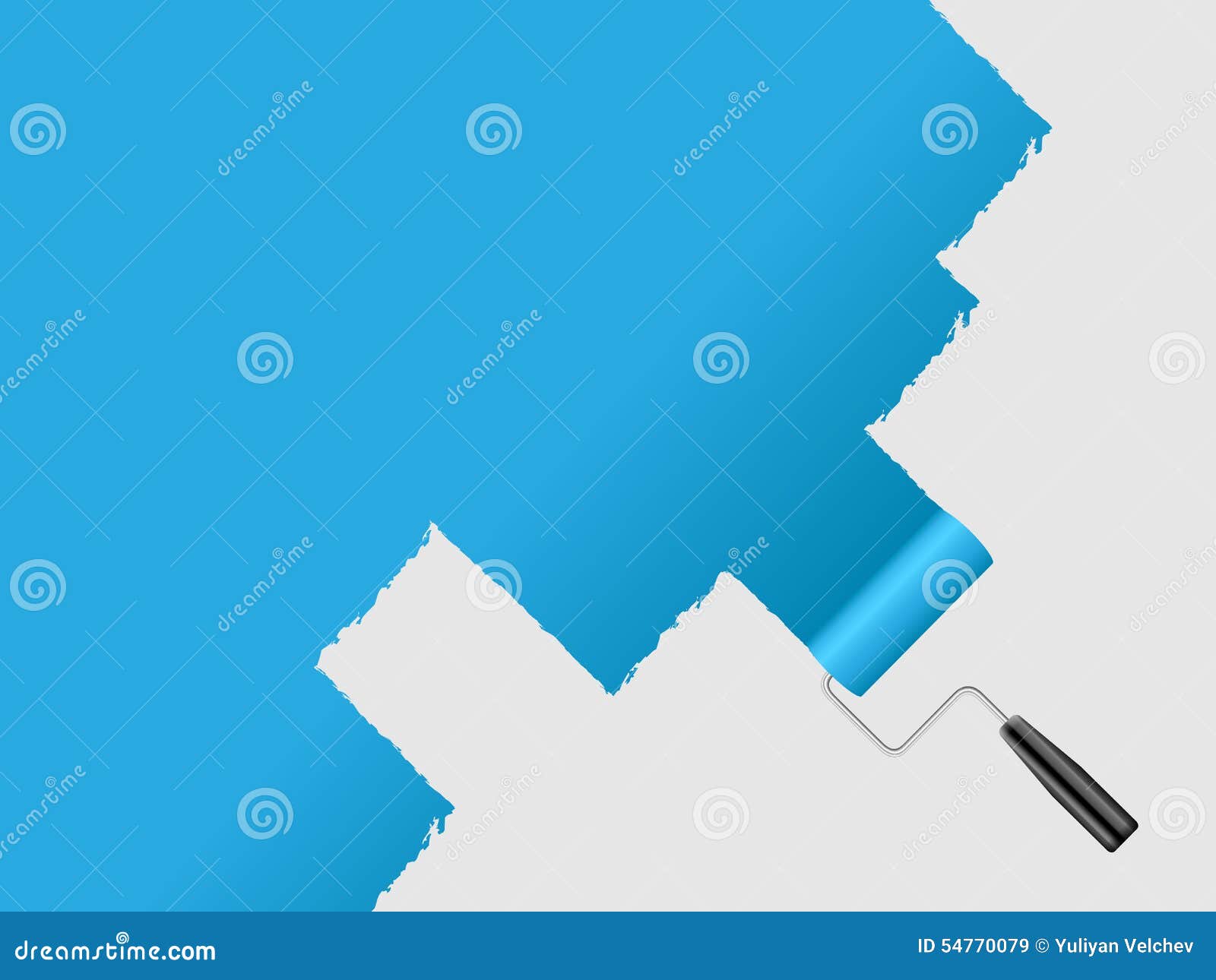 Paint Wall Color Applicator Roll Cartoon Vector