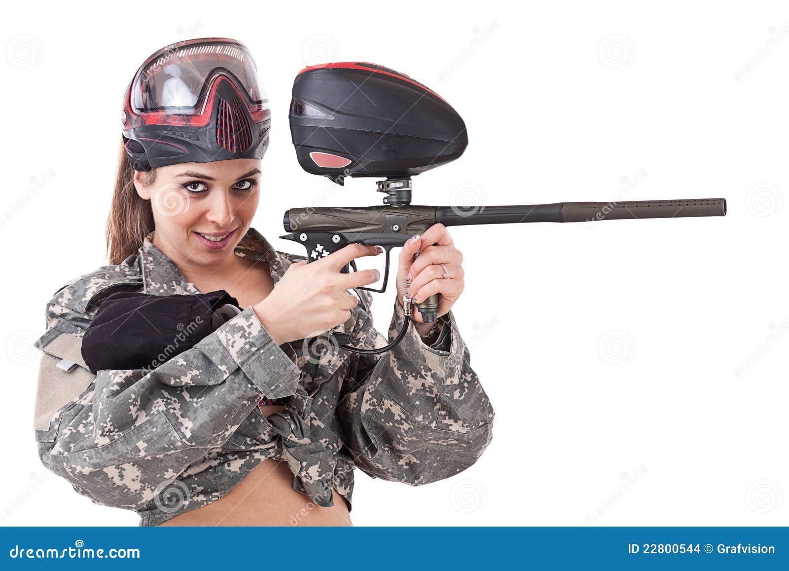 Paintball girl stock photo. Image of workwear, smiling 22800544