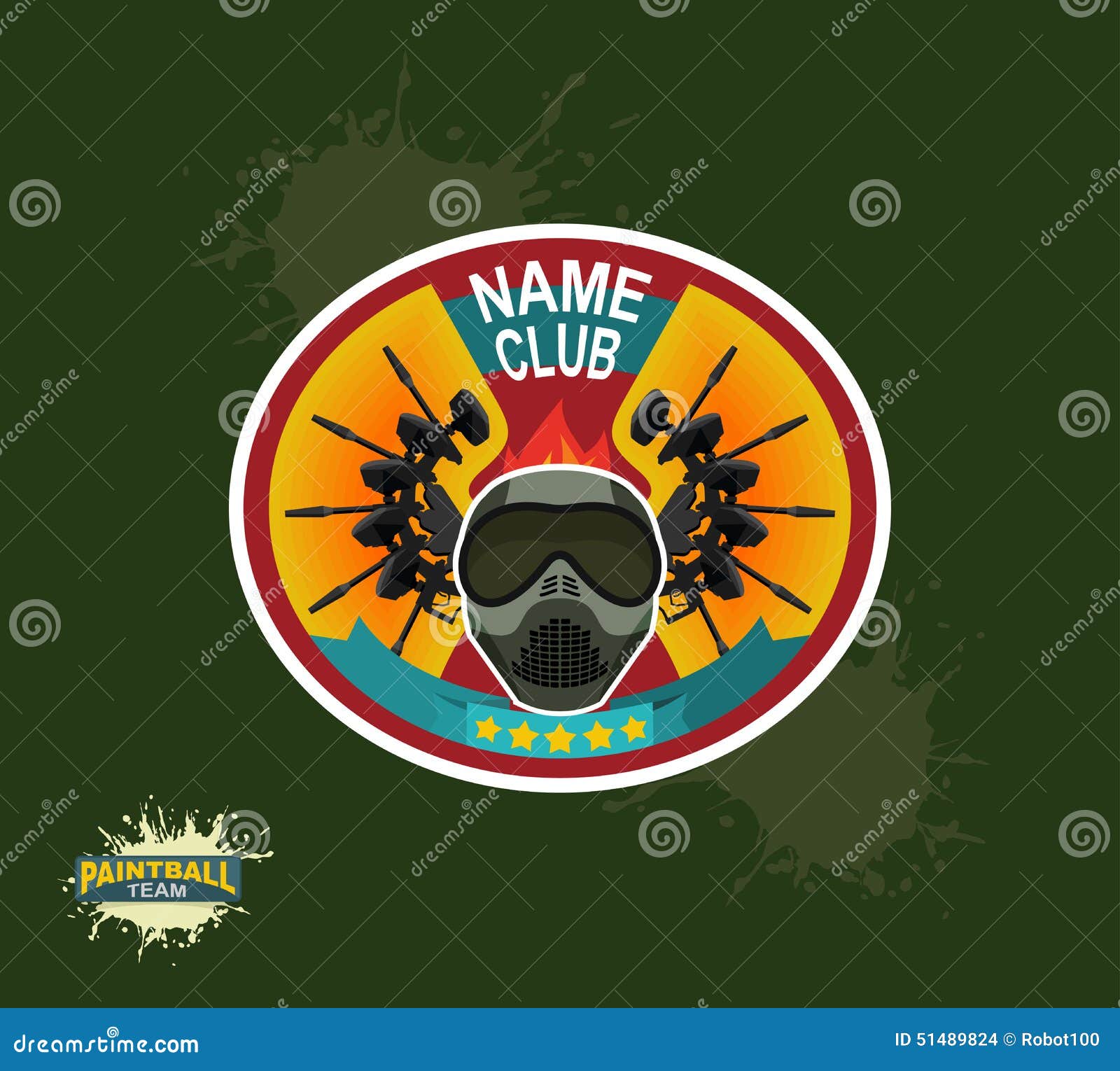 Paintball Logo. Shield With Wings. Vector Illustration CartoonDealer