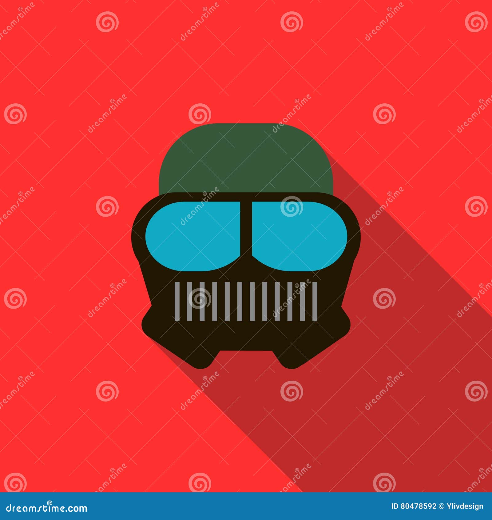 Paintball Mask Icon, Flat Style Stock Vector Illustration of ball