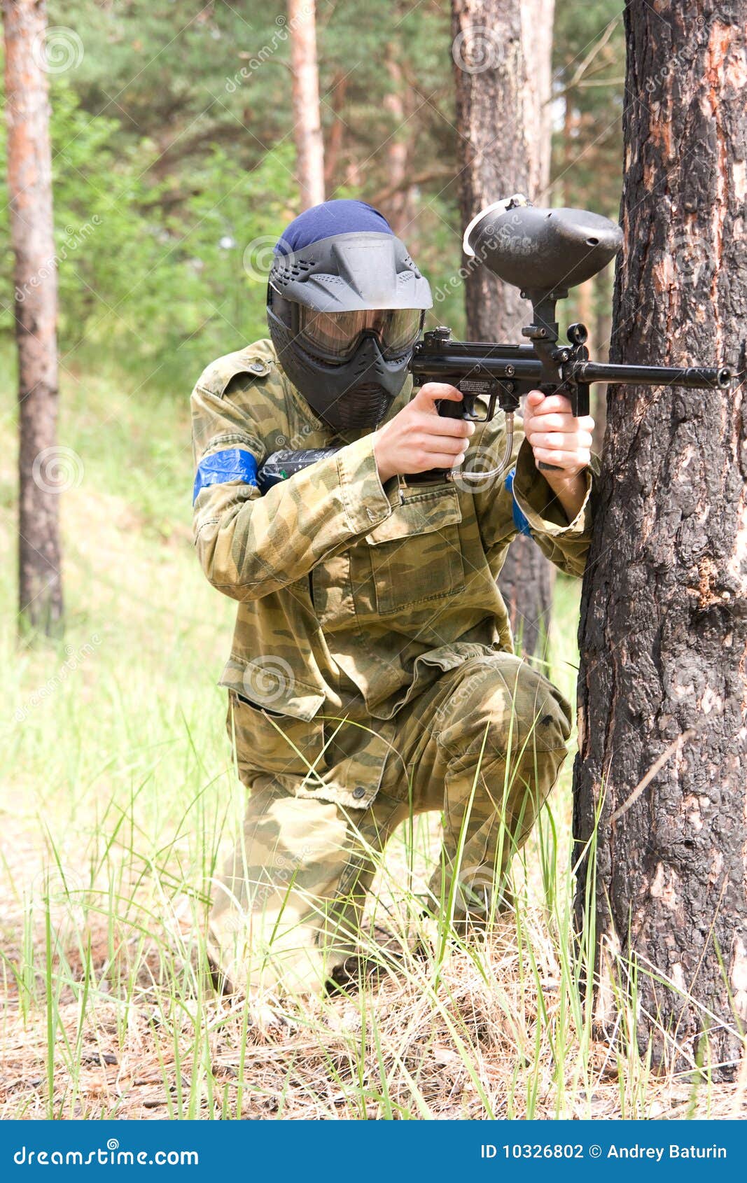 Paintball player stock photo. Image of protection, aiming 10326802