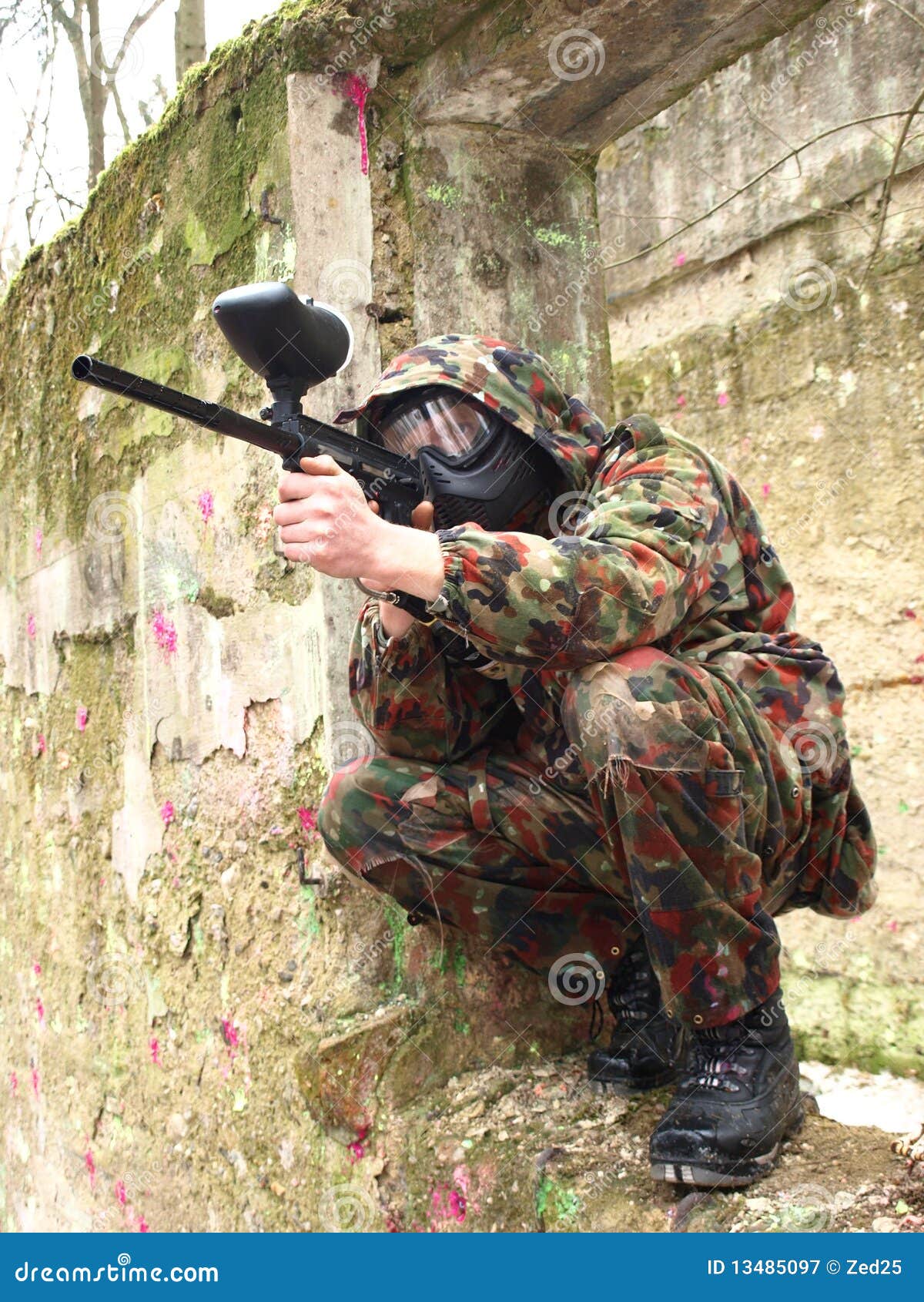 Paintball player stock image. Image of adrenaline, game 13485097