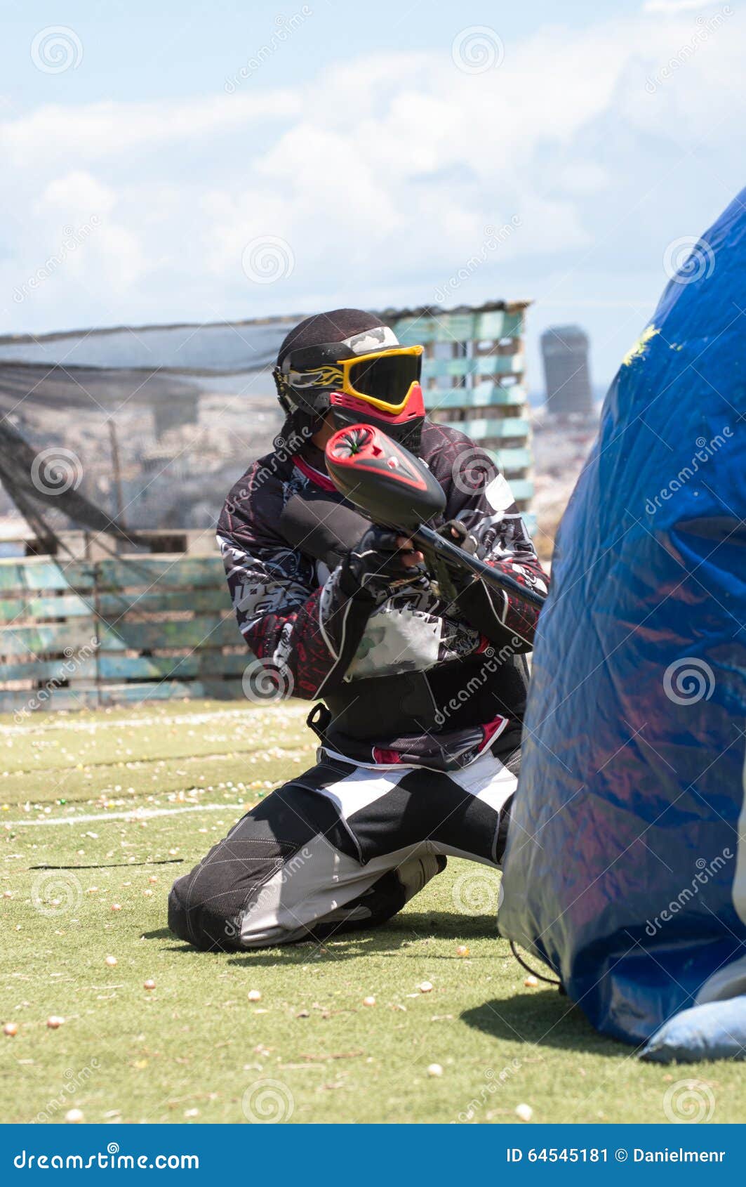 Paintball player cover stock image. Image of workwear 64545181