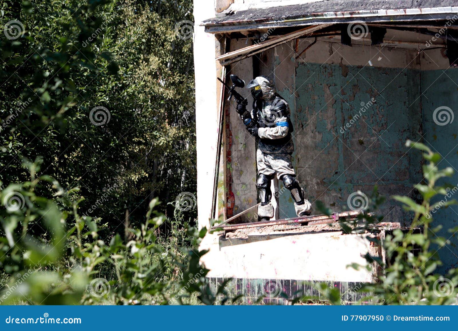 Paintball stock photo. Image of house, building, abandoned 77907950