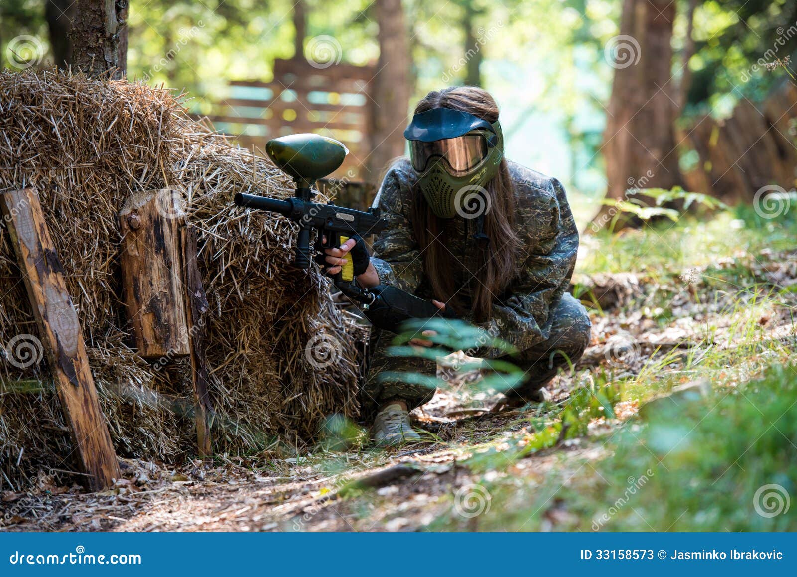 Paintball Player Lying Down Stock Image Image of defending, battle