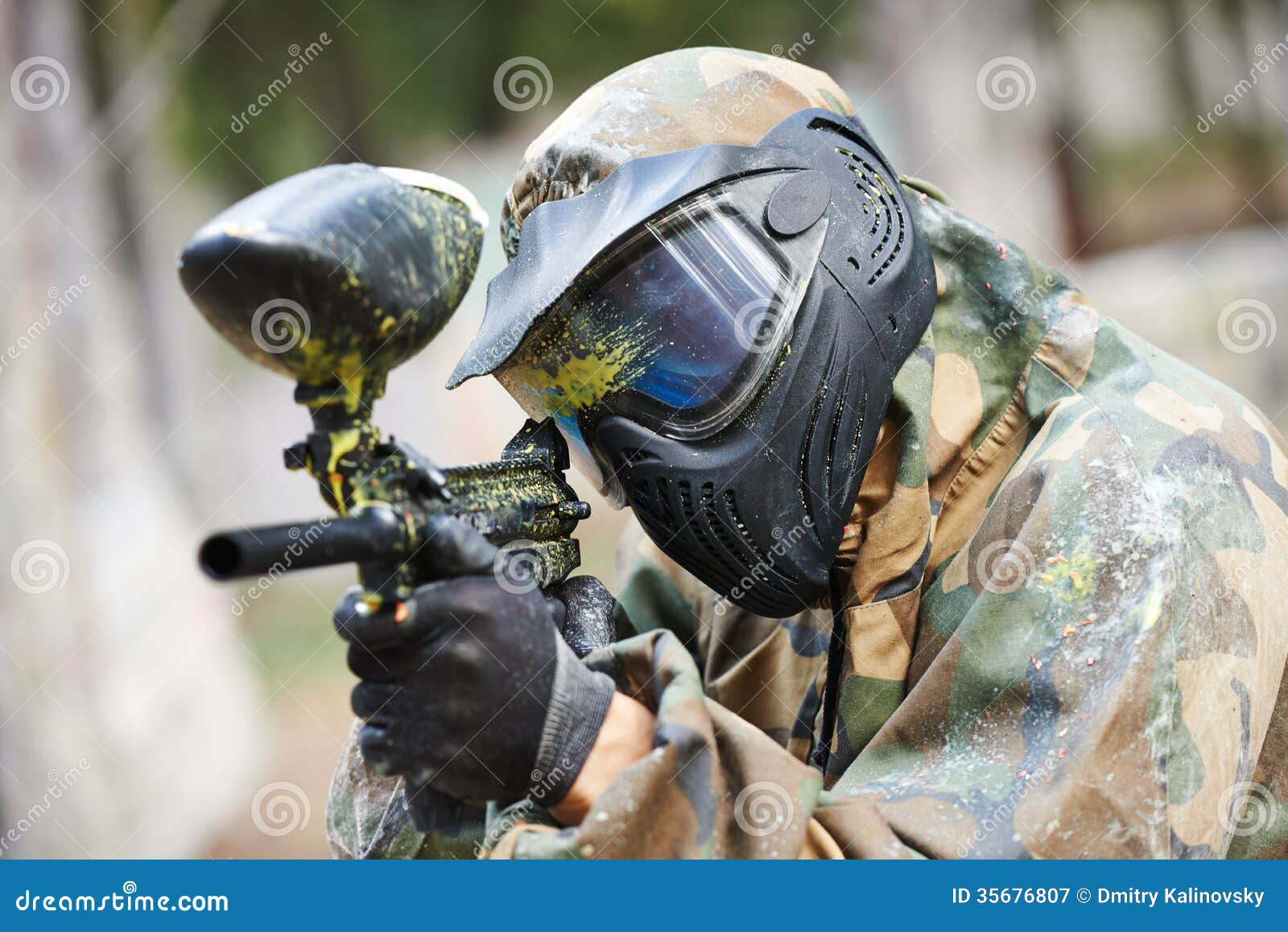 Paintball player stock image. Image of paintballing, glasses 35676807