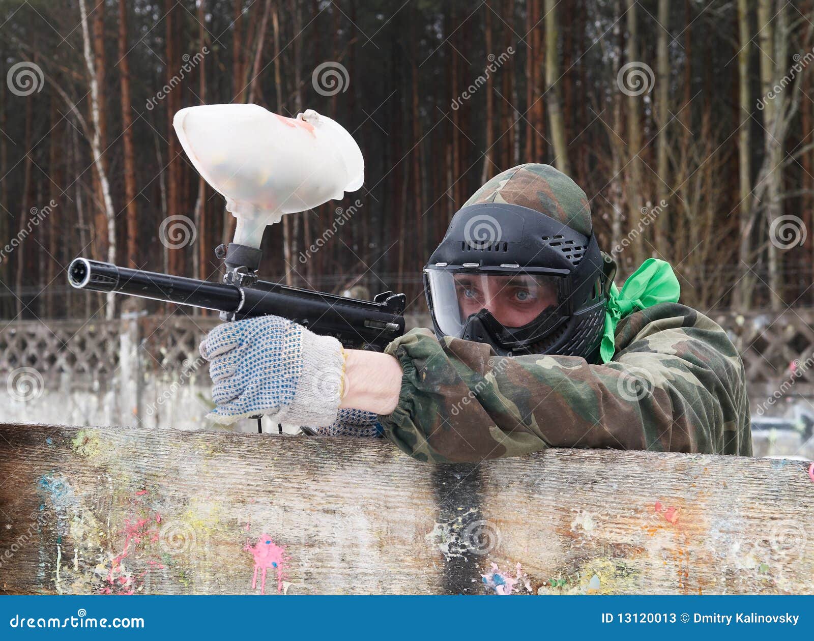 Paintball Player in Shooting Stock Image Image of helmet, survival