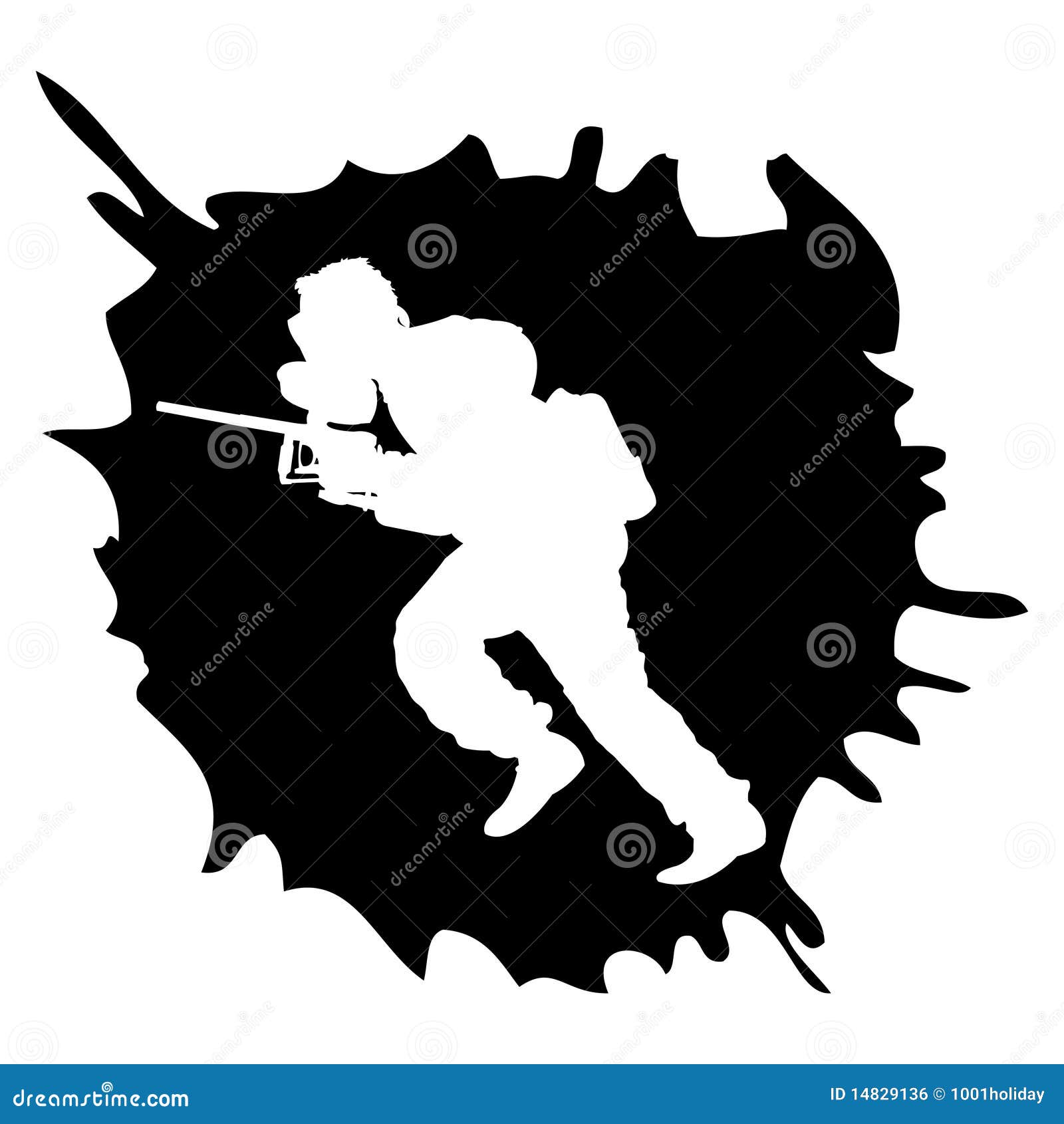 Paintball Gun Silhouette Vector Illustration 49847846
