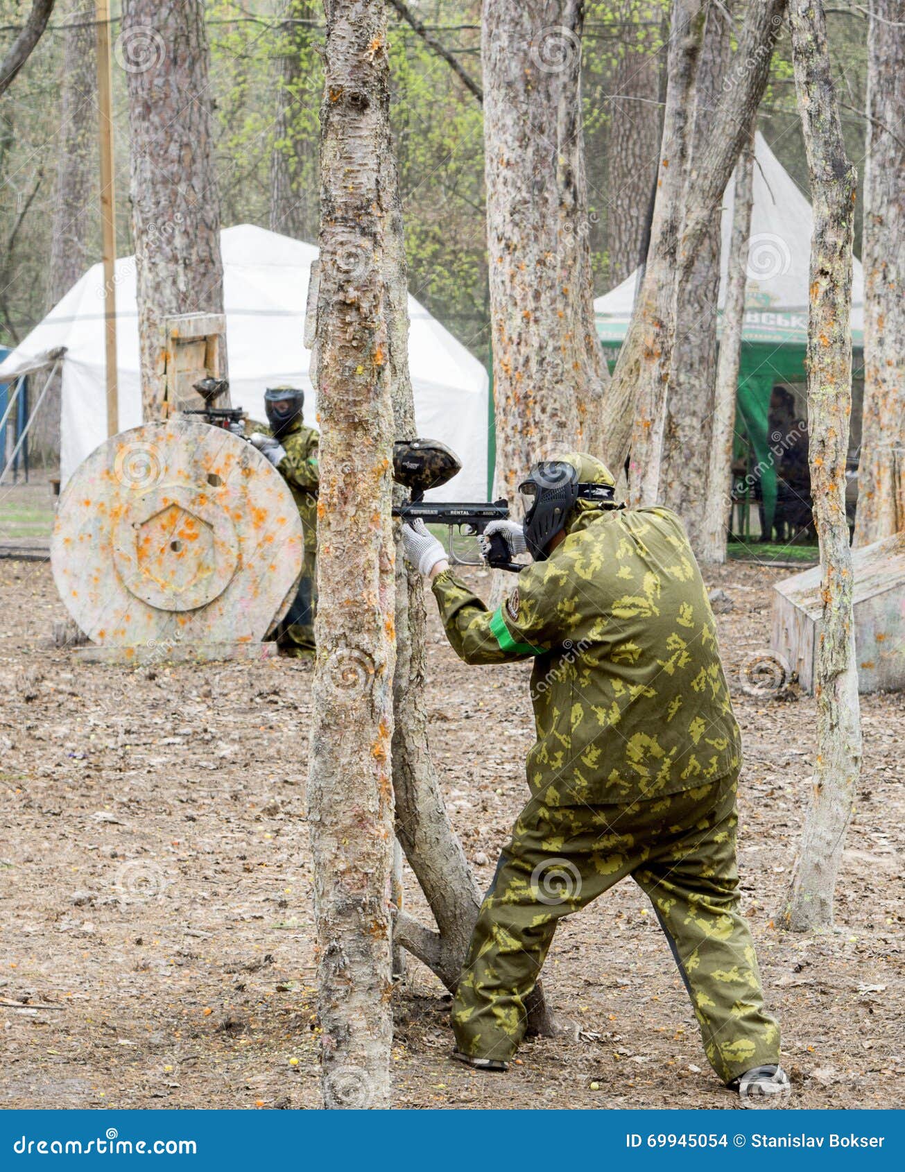 Paintball Team during the Game Editorial Stock Image Image of