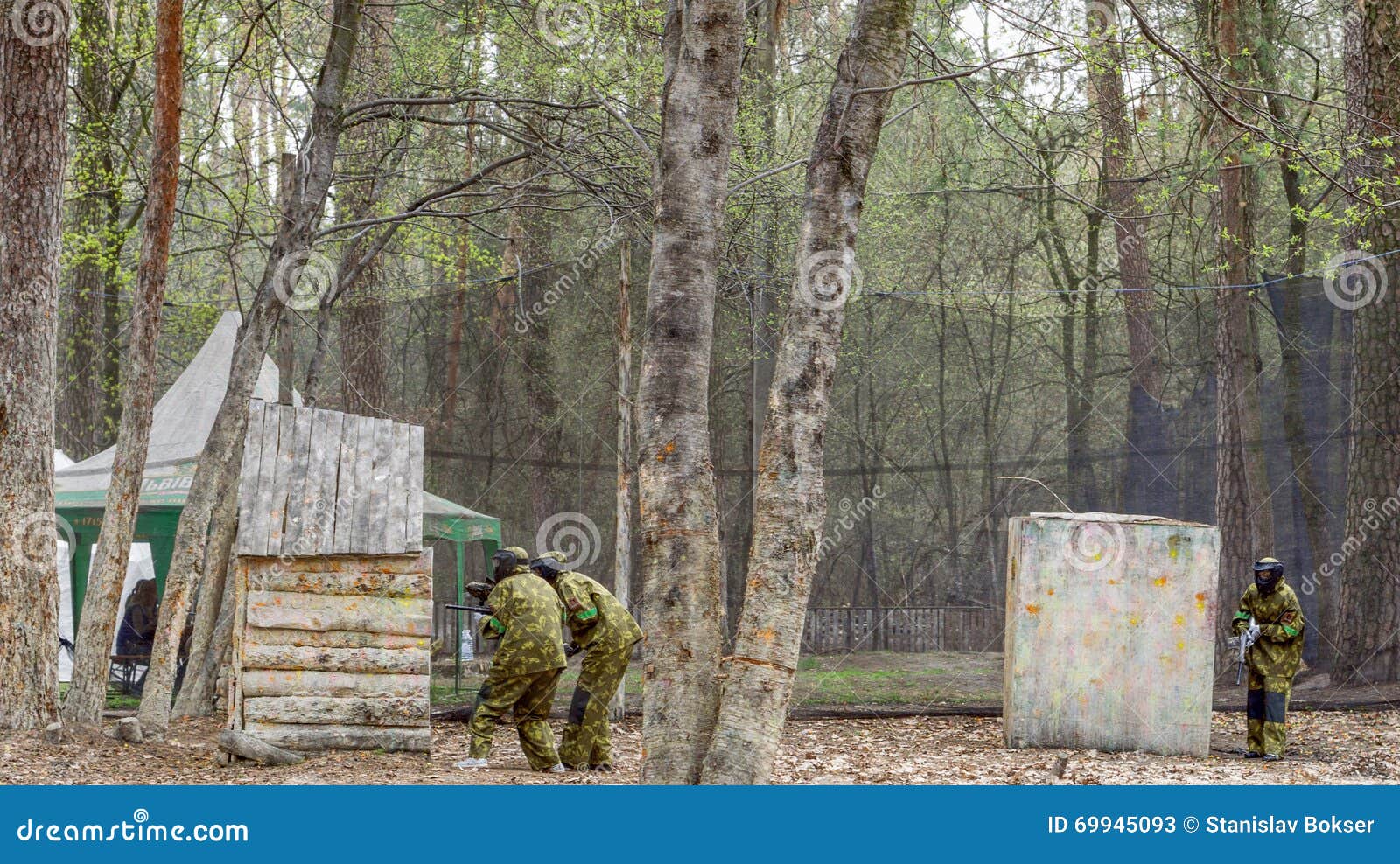 Paintball Team during the Game Editorial Stock Photo Image of assault