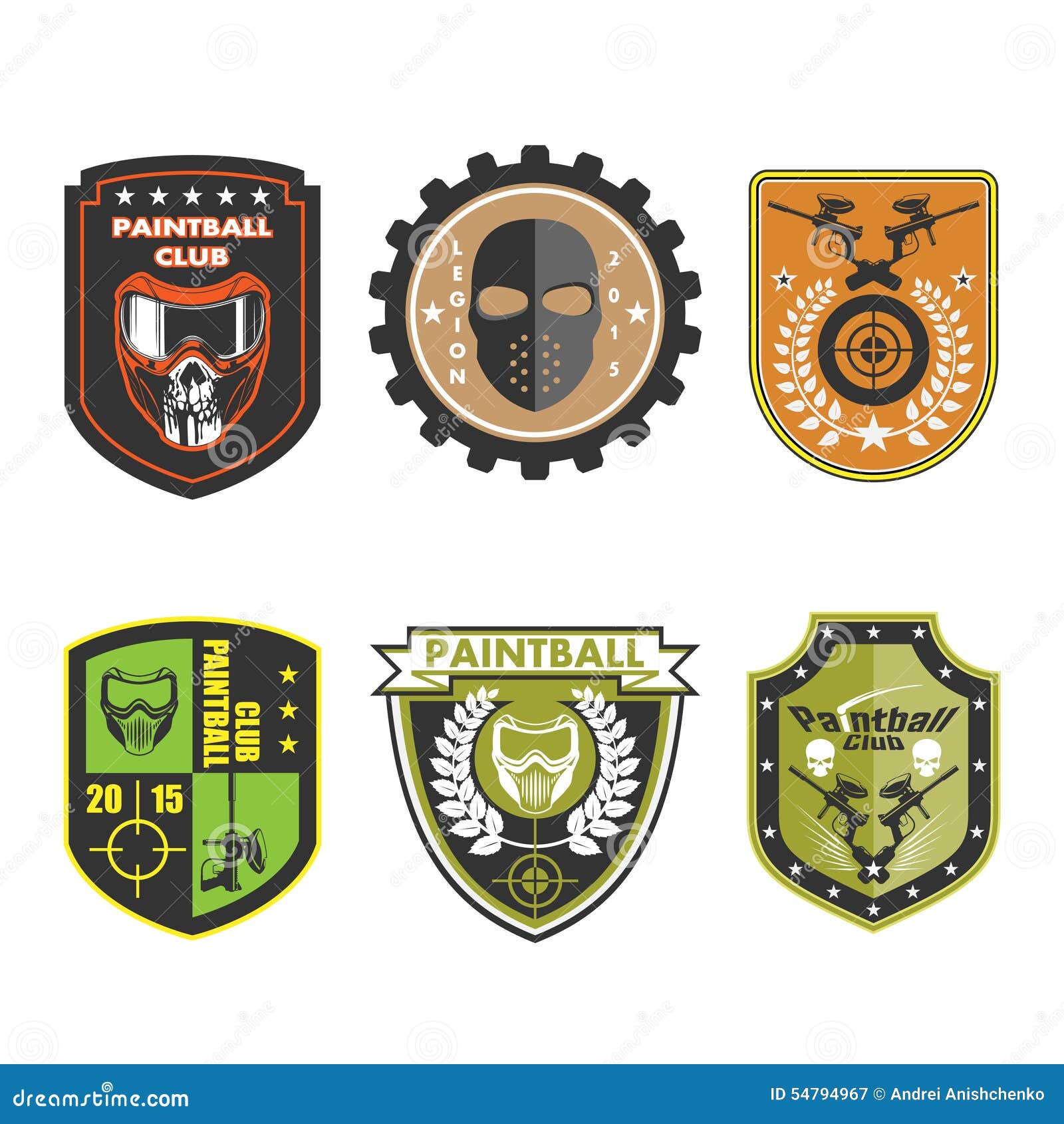 Paintball Team Logo Badge stock vector. Illustration of design 54794967
