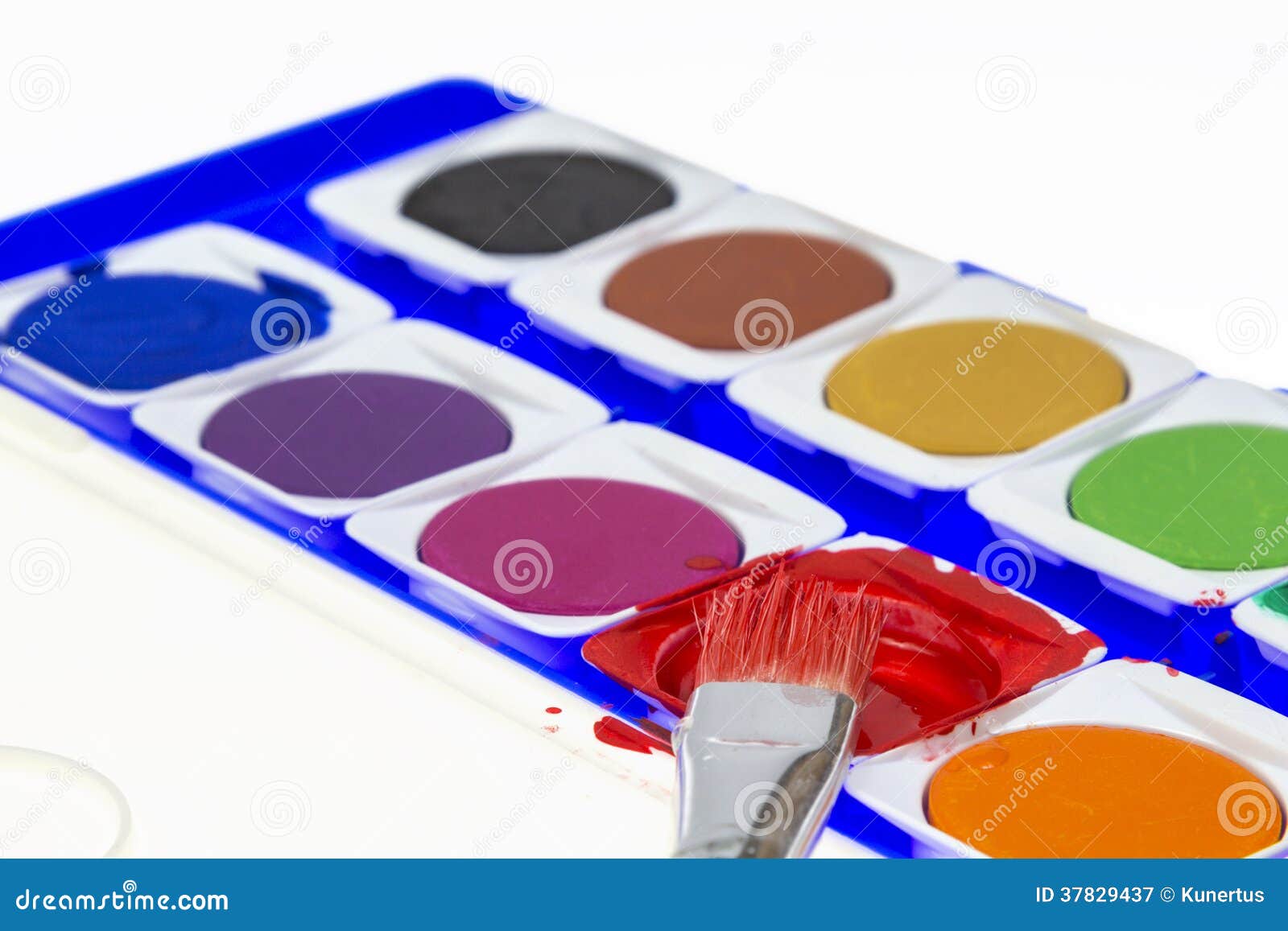 Paintbox with Brush stock image. Image of plastic, colour 37829437