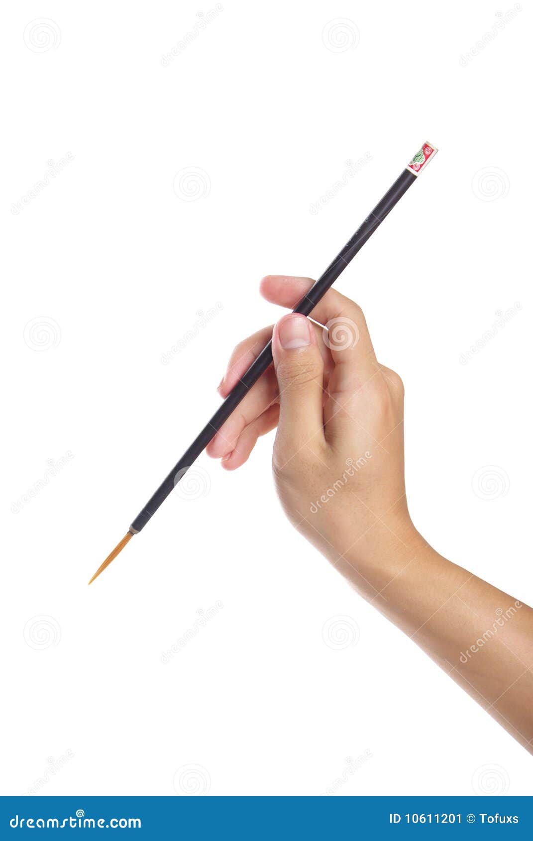 Paintbrush in hand stock image. Image of black, white 10611201
