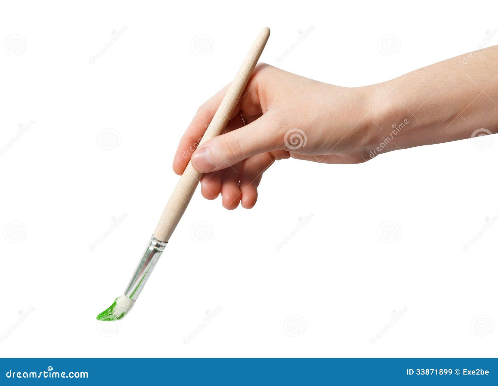 Paintbrush in hand stock image. Image of background, girl 33871899