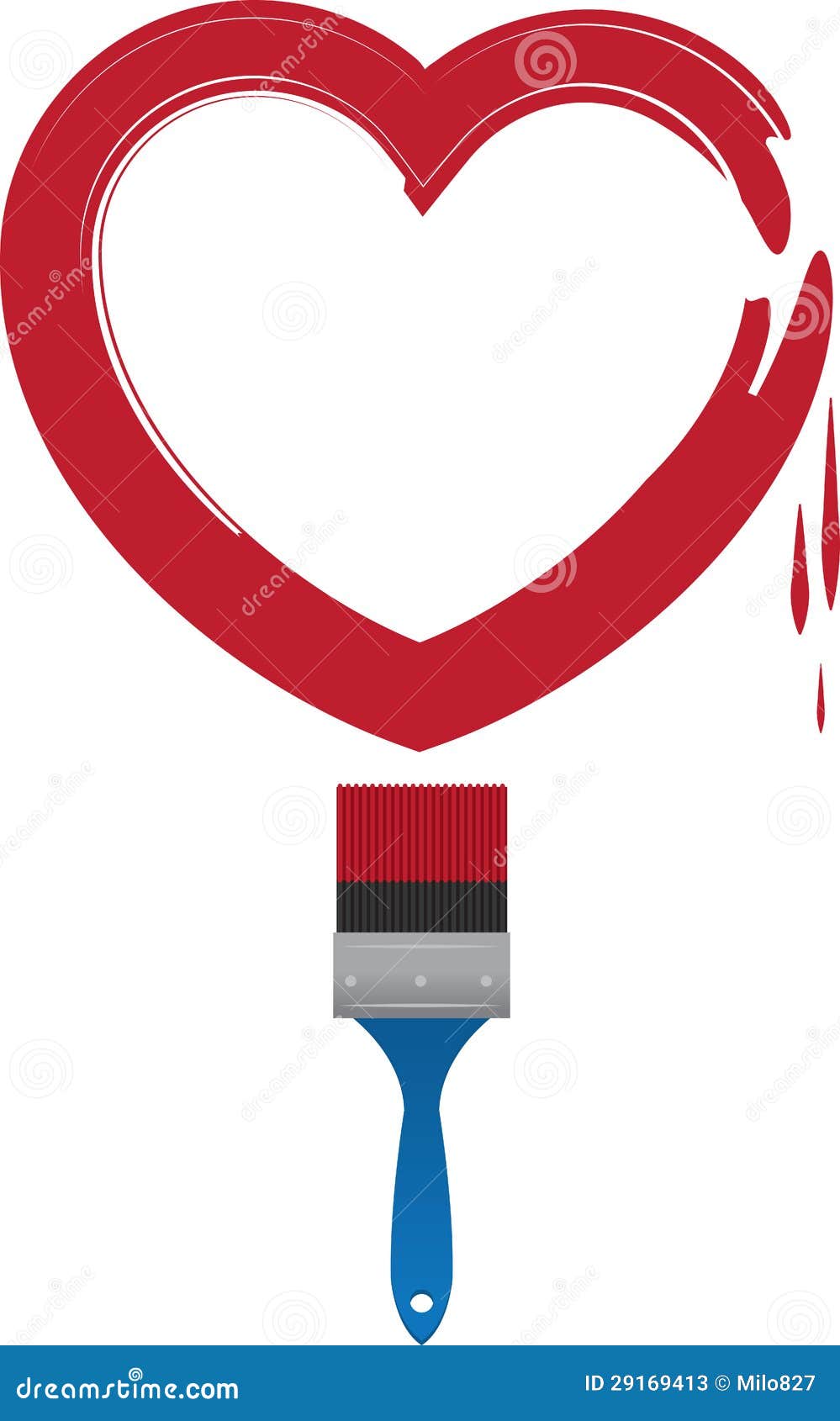 Paintbrush Heart stock vector. Illustration of acrylic 29169413