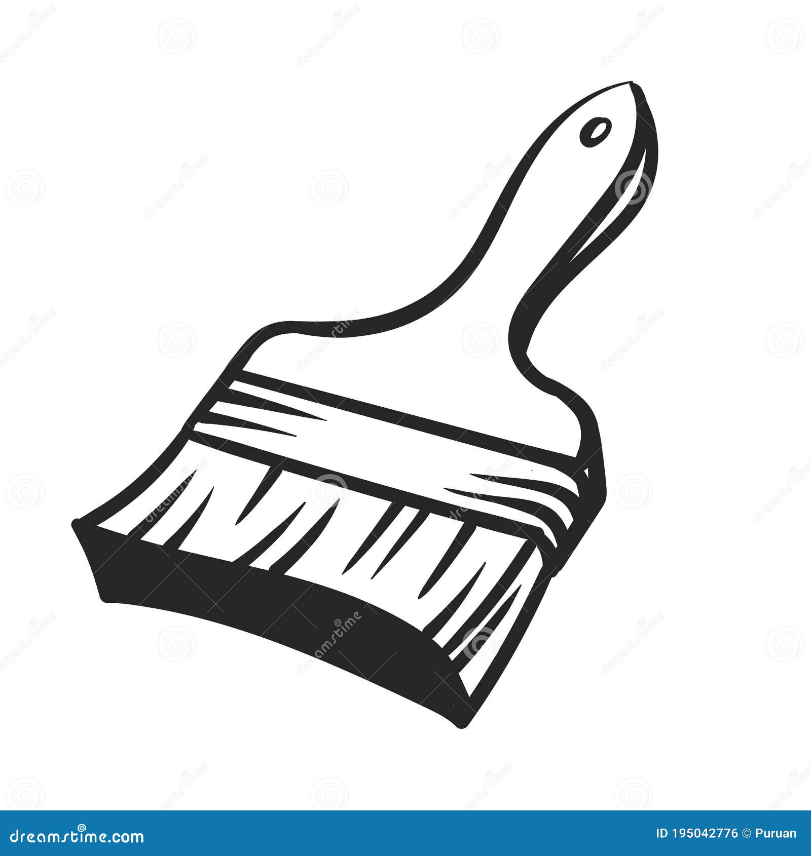 Paintbrush Icon Doodle Sketch. Stock Vector Illustration of graphic