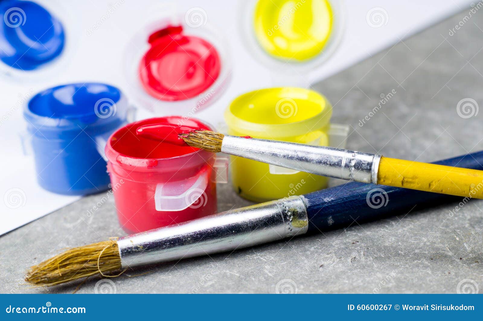 Paintbrush and watercolor stock image. Image of studio - 60600267