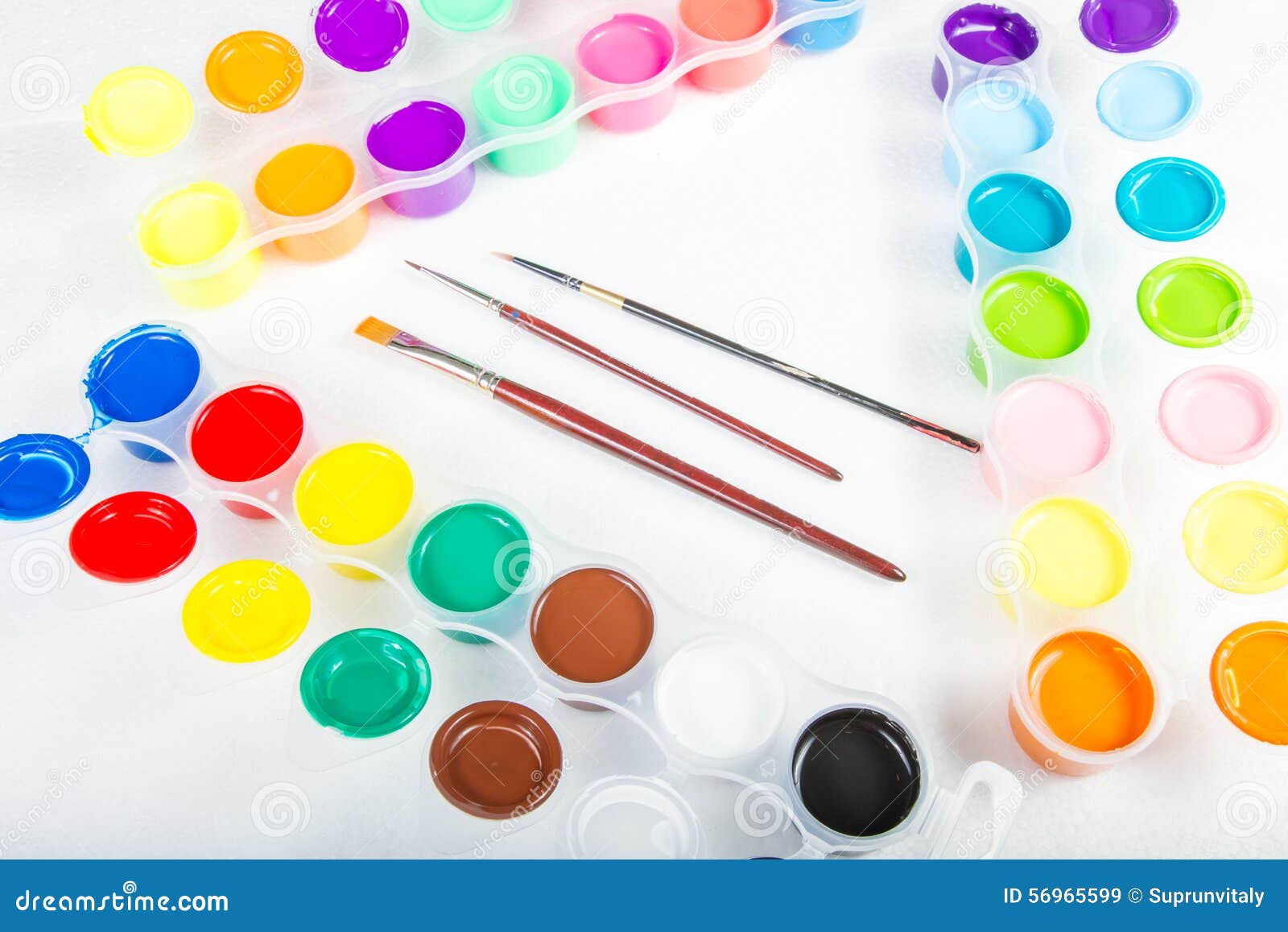 Paintbrushes and paint . stock image. Image of drops 56965599