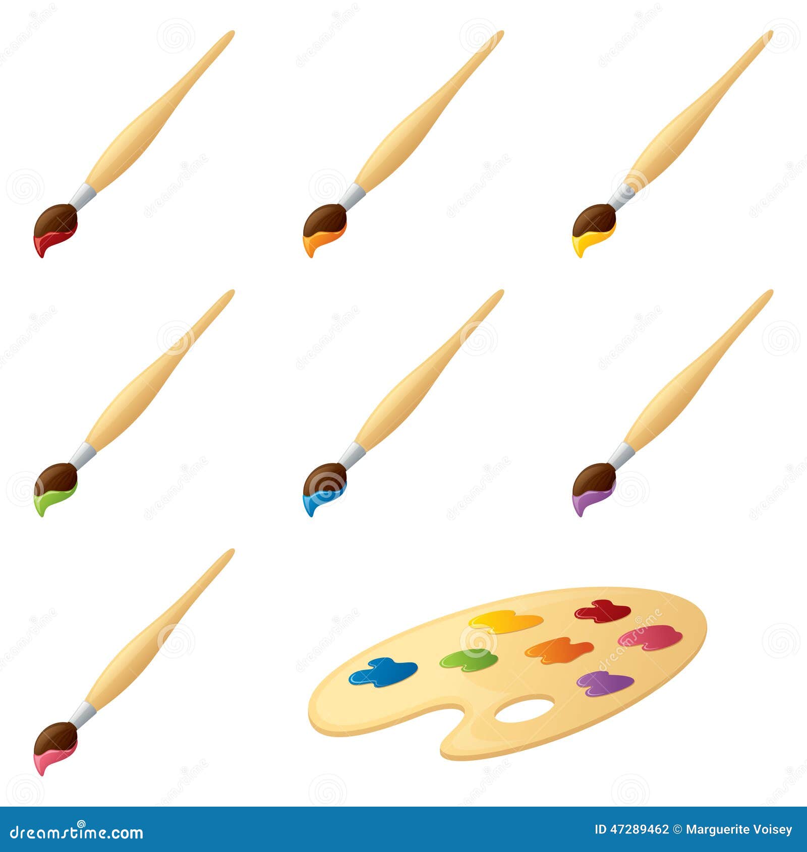 Paintbrushes stock vector. Illustration of blob, blue 47289462