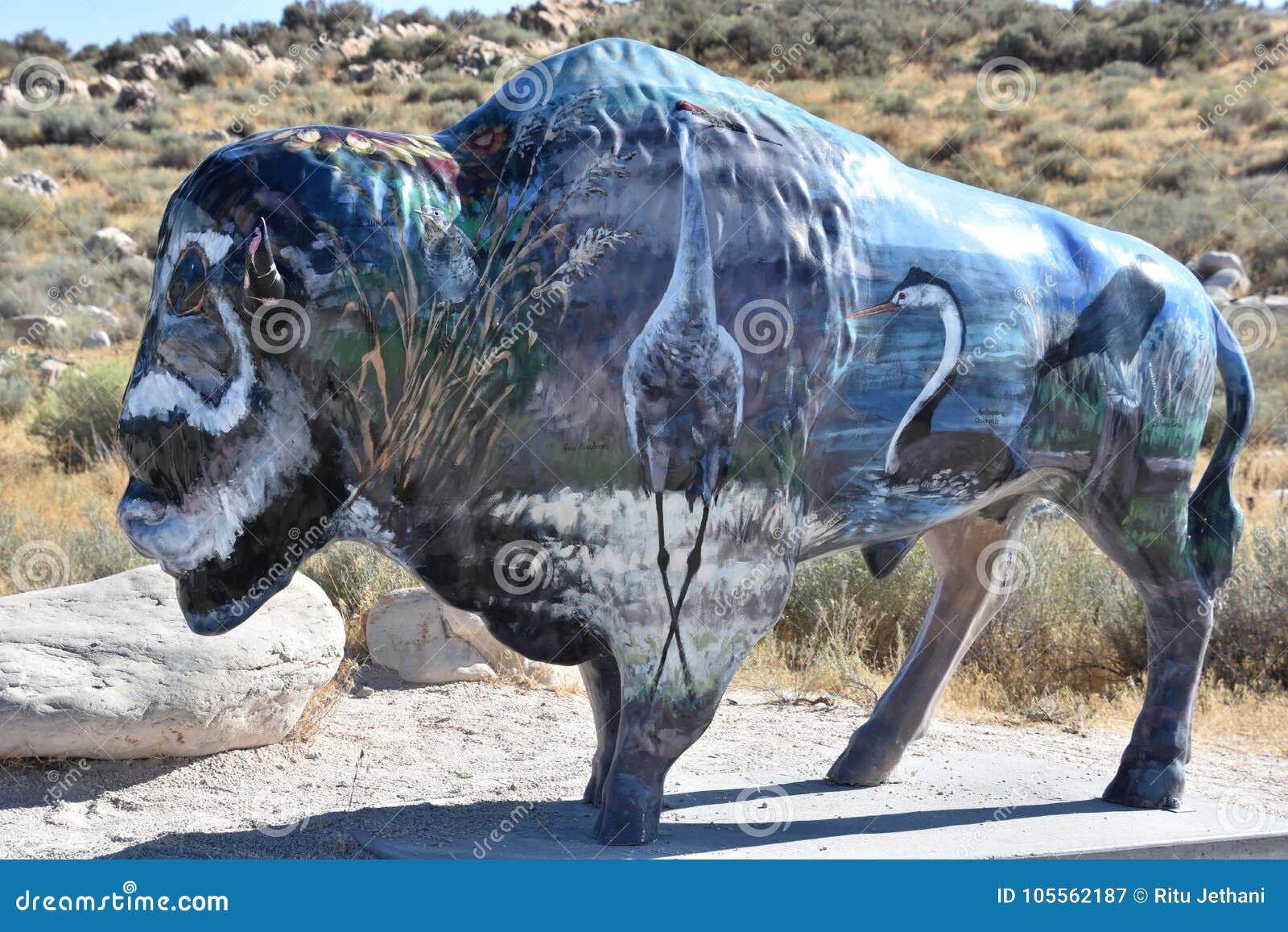 Painted Bison from the 2002 Olympics in Syracuse, Utah Editorial