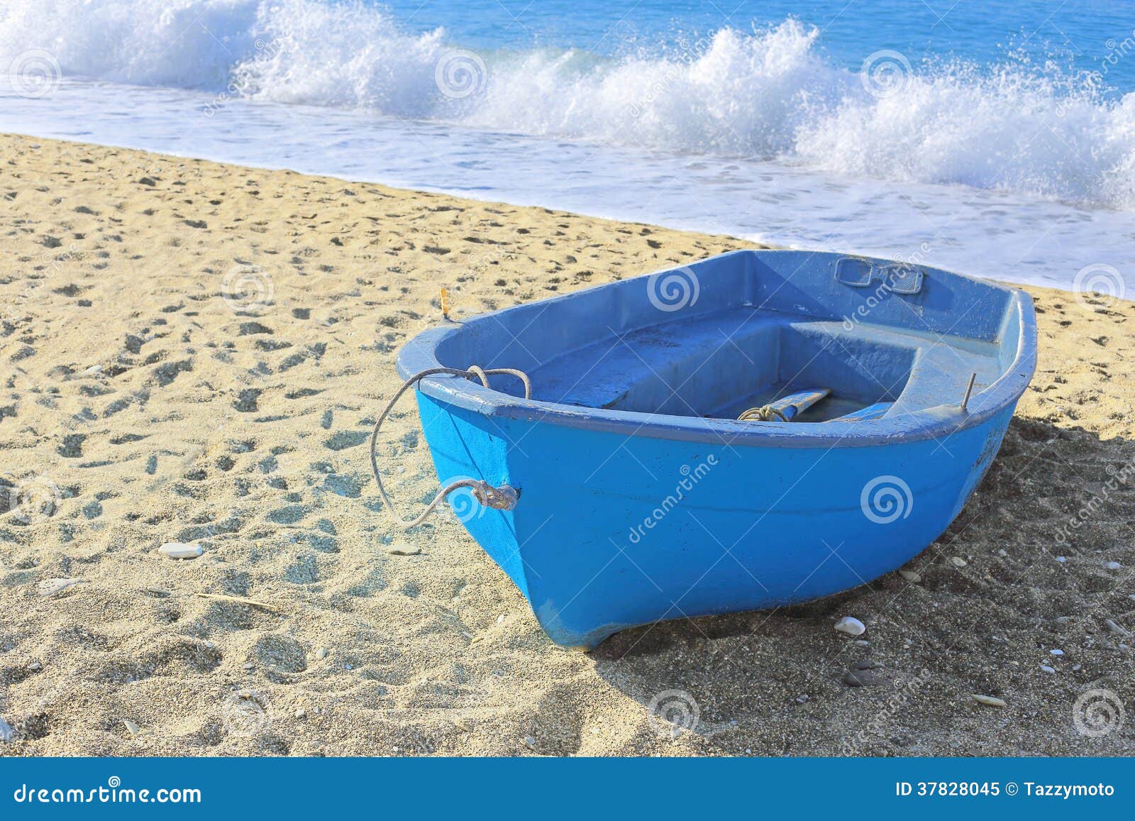 Painted blue boat stock image. Image of summertime, beach 37828045